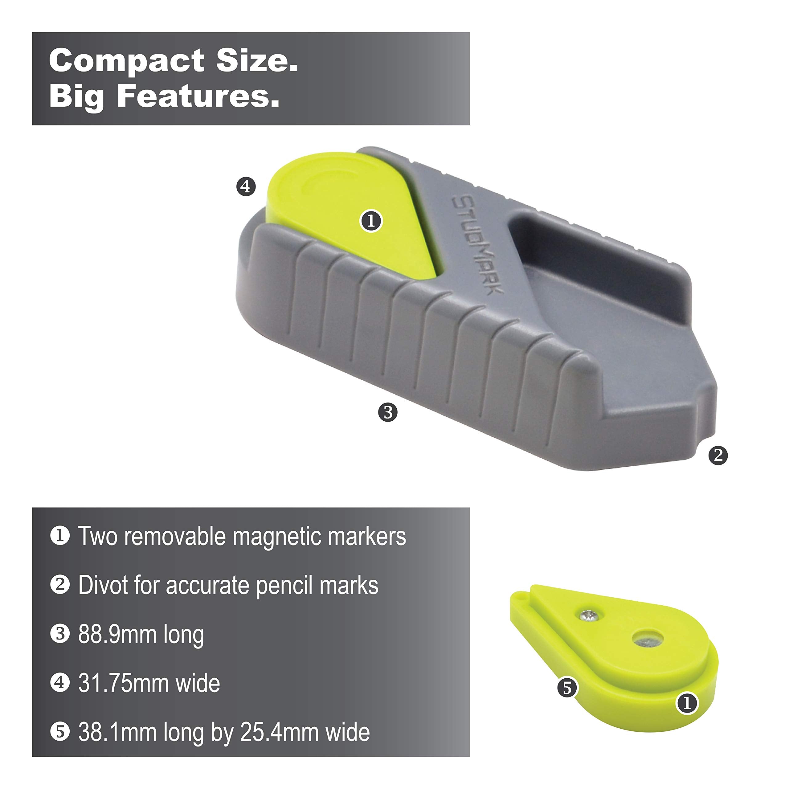 Calculated Industries Studmark Magnetic Stud Finder - Includes 2 Removable Markers | Green 3