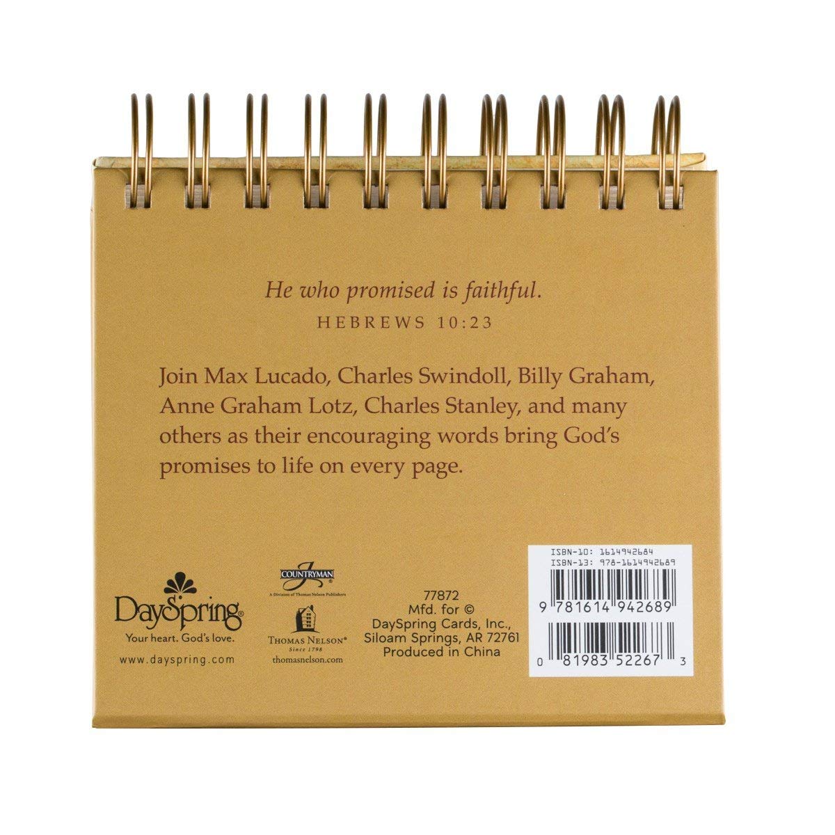 DaySpring God's Promises Day by Day Perpetual Desktop Calendar | 366 Inspirational Messages | Padded Hardcover 2