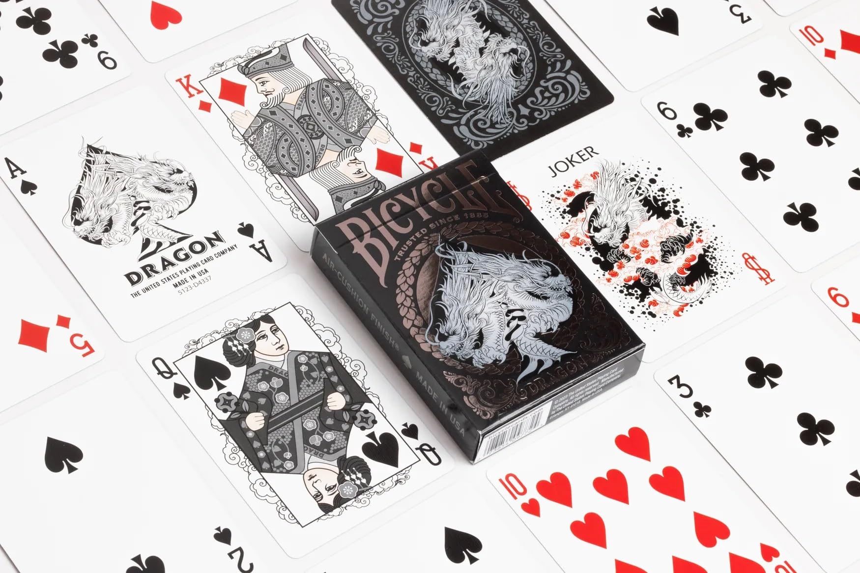 Bicycle Black Dragon Playing Cards - Air Cushion Finish | Unisex Adult | 1 Deck 2