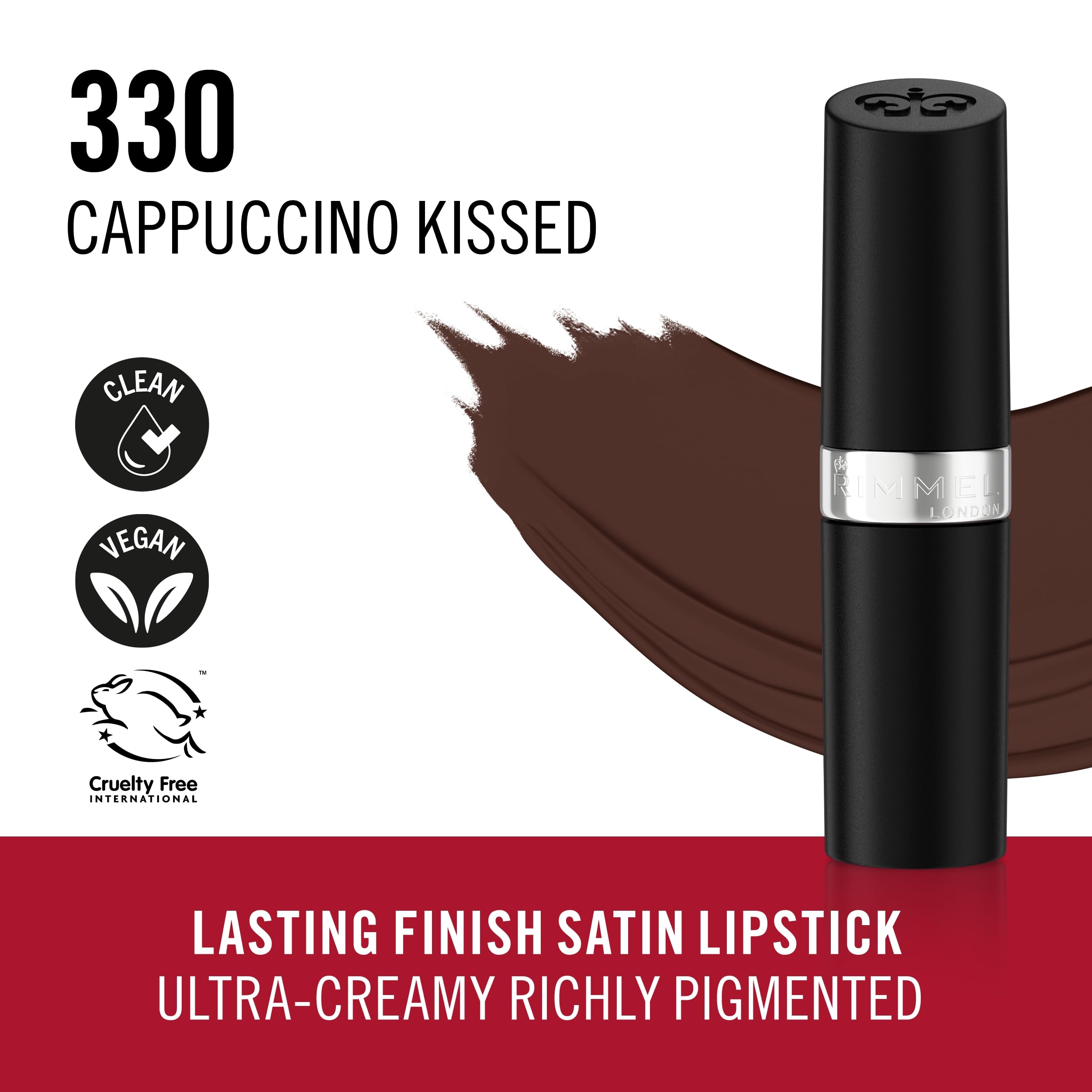 Rimmel - Lasting Finish Satin Lipstick (10g) - Shade 330 Cappuccino Kissed