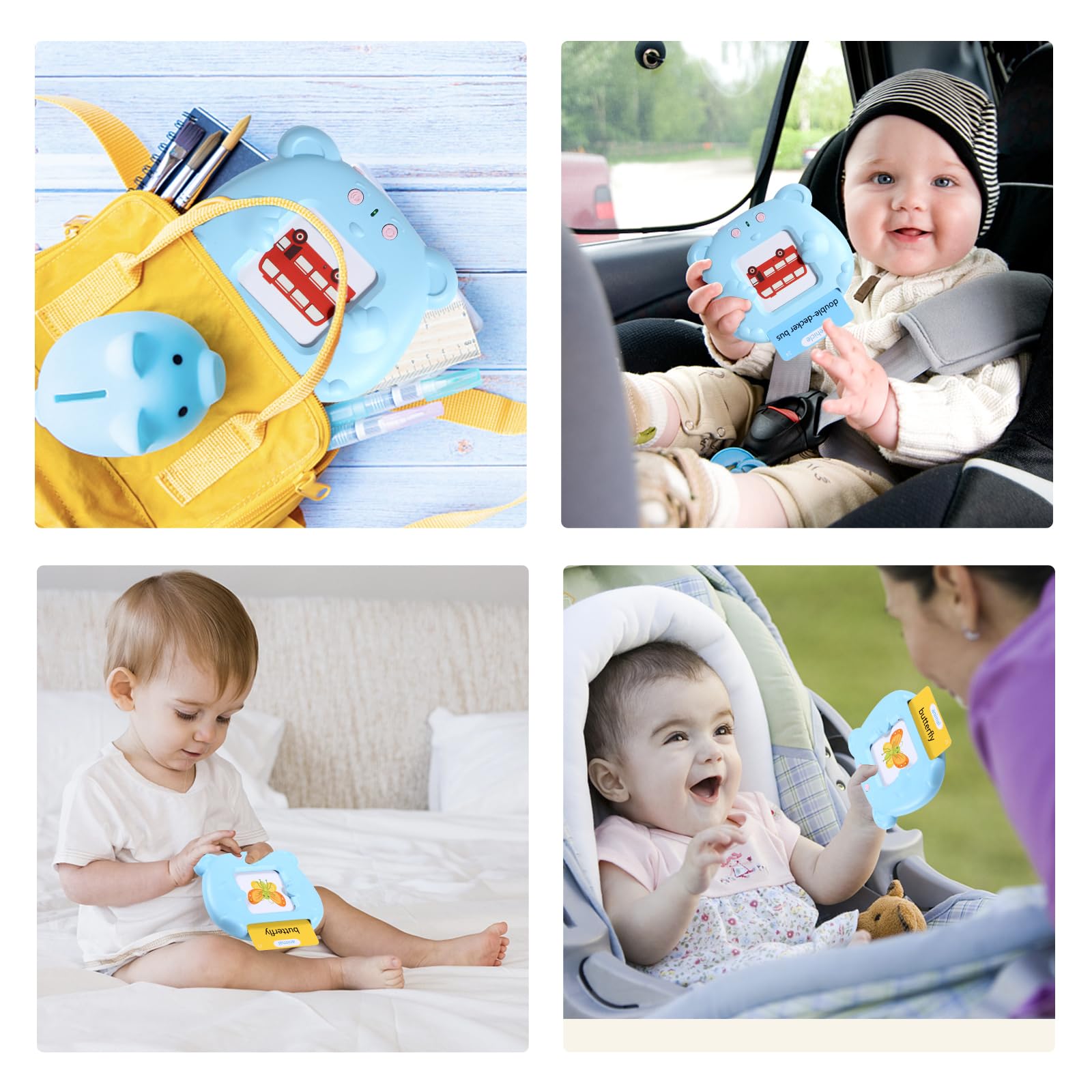 Oderra Talking Flash Cards for Toddlers - 224 Words Interactive Learning Toy for Ages 3+ 7