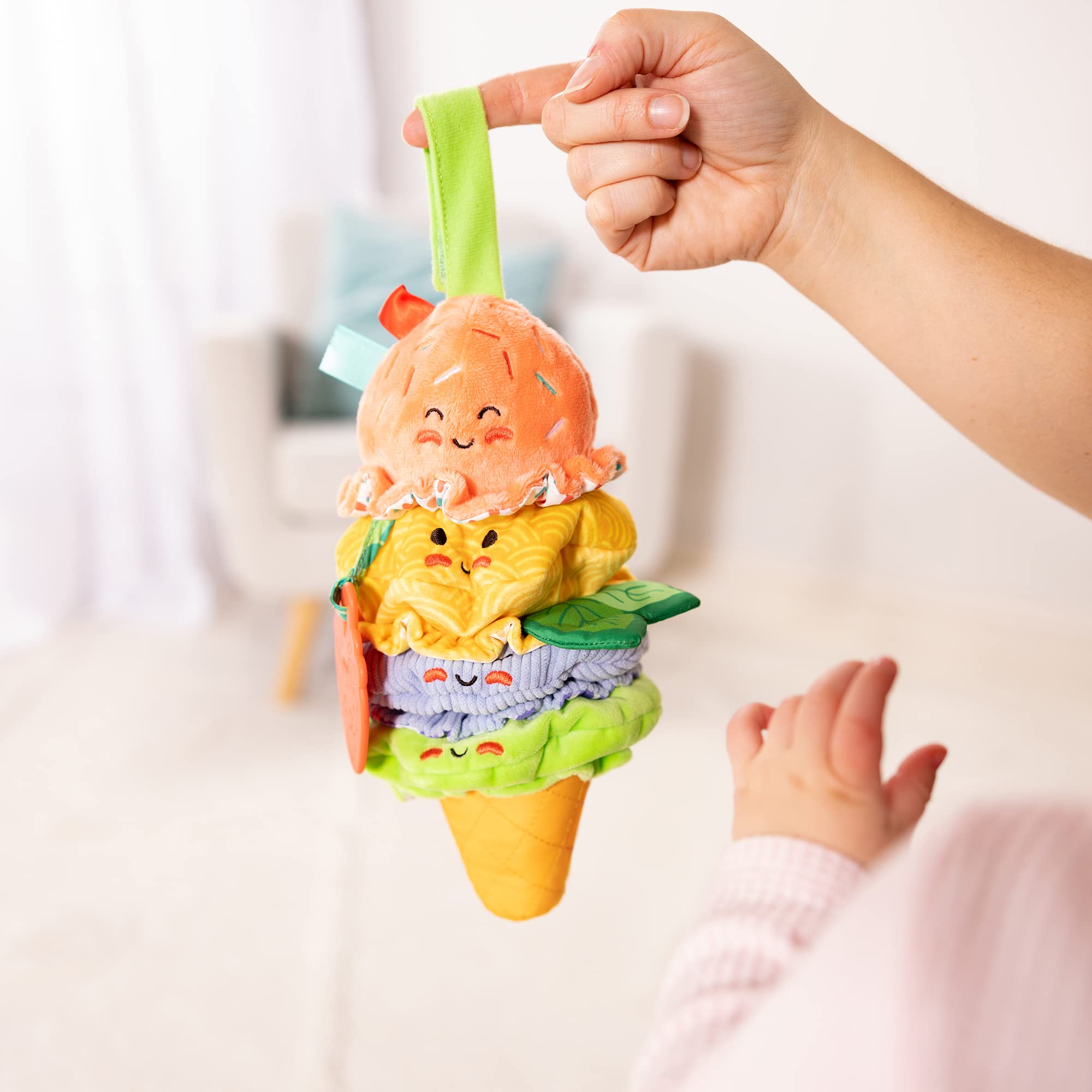 Melissa & Doug Ice Cream Take-Along Clip-On Infant Toy - Vibration & Chime Sounds | 0+ Months 4