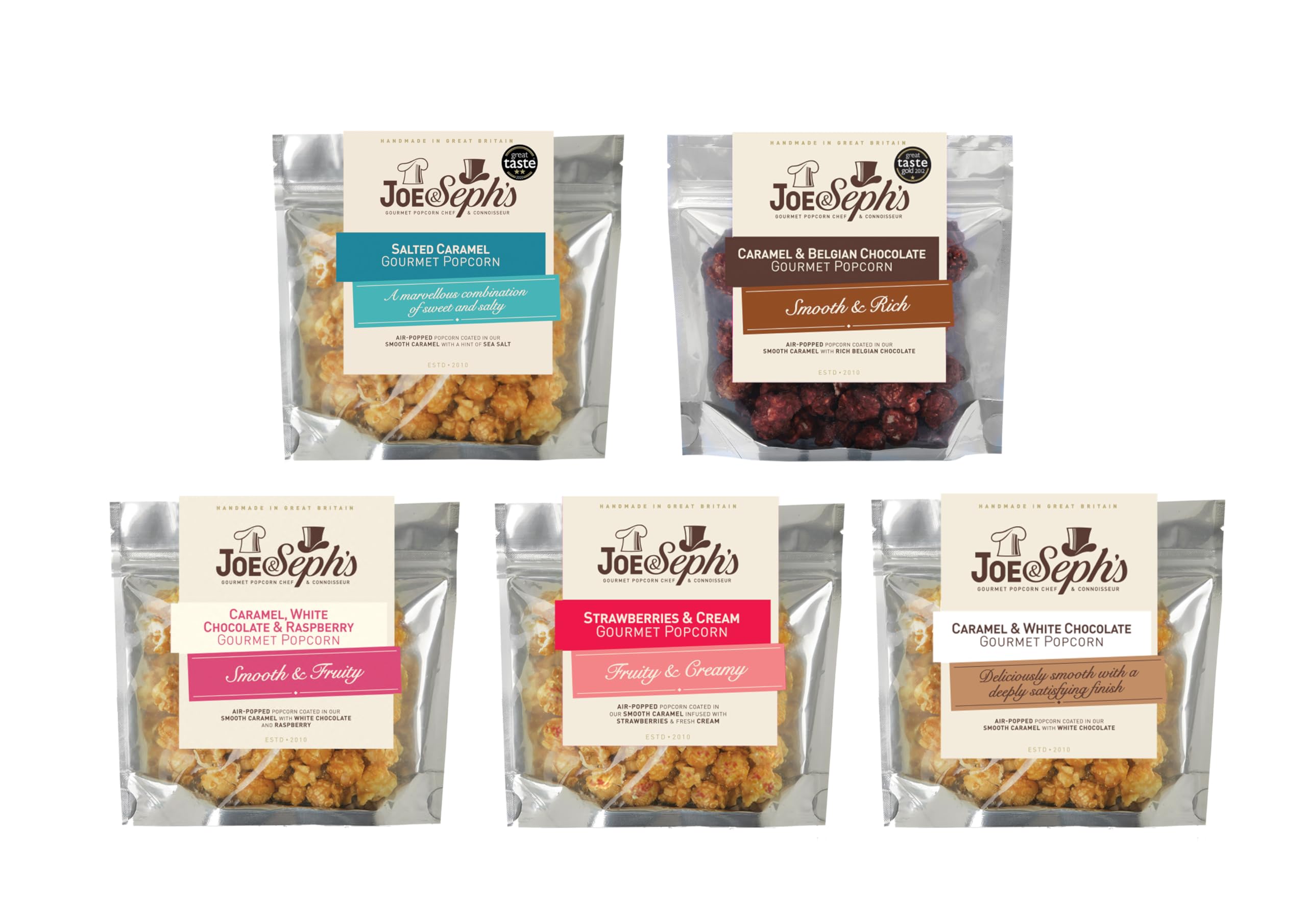Joe & Seph's Summer Popcorn Tasting Selection - 5x 30g Flavoured Popcorn Pack