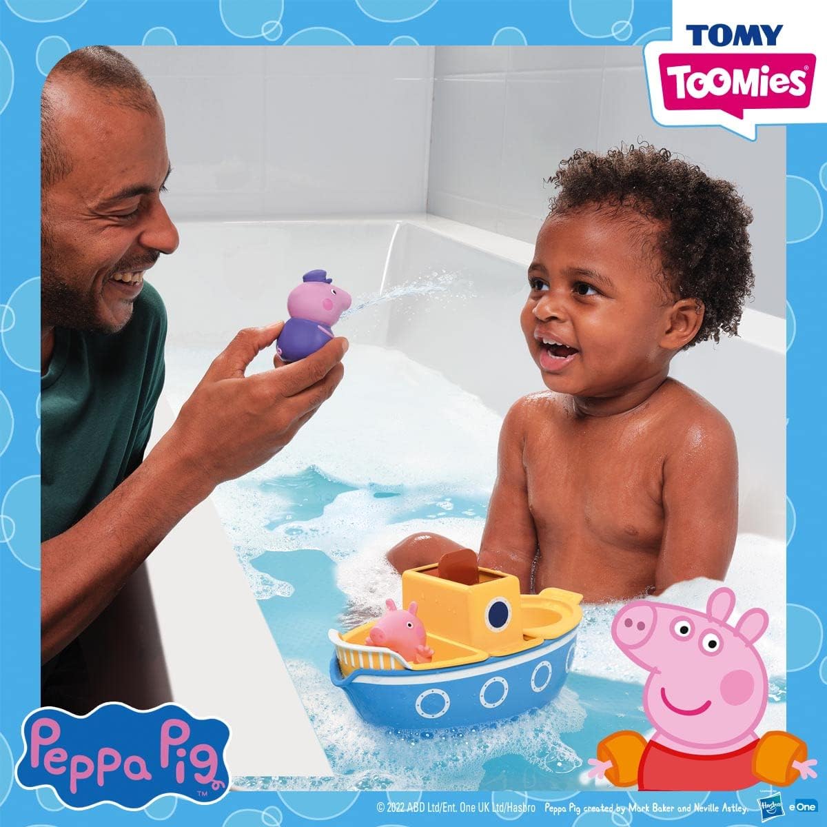 TOMY E73414 Toomies Grandpa Pig’s Splash & Pour Boat - 4 Pc Bath Time Playset 6