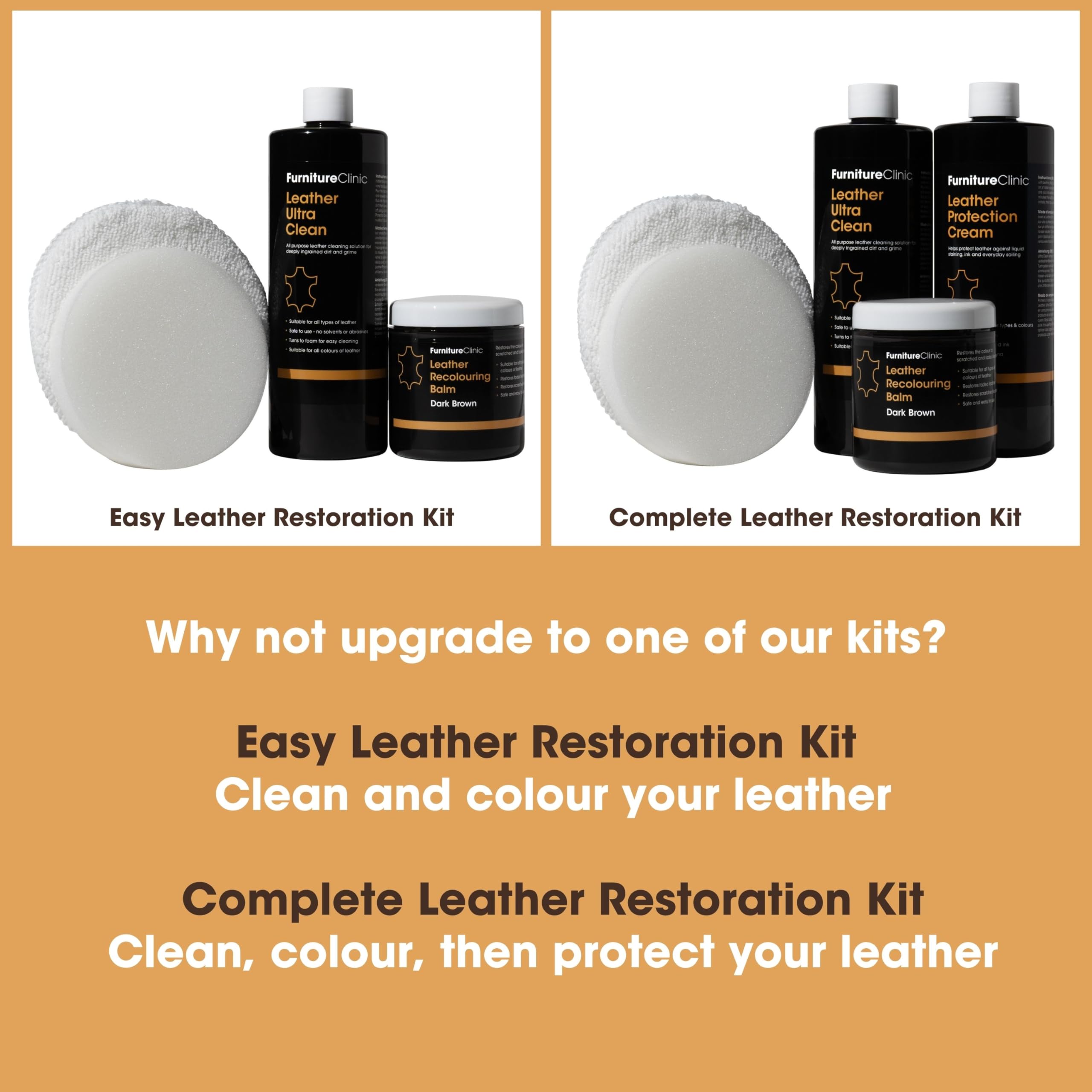 Furniture Clinic Leather Recolouring Balm - Black - Restore Faded & Scratched Leather Sofas, Car Seats, Shoes, Bags 7