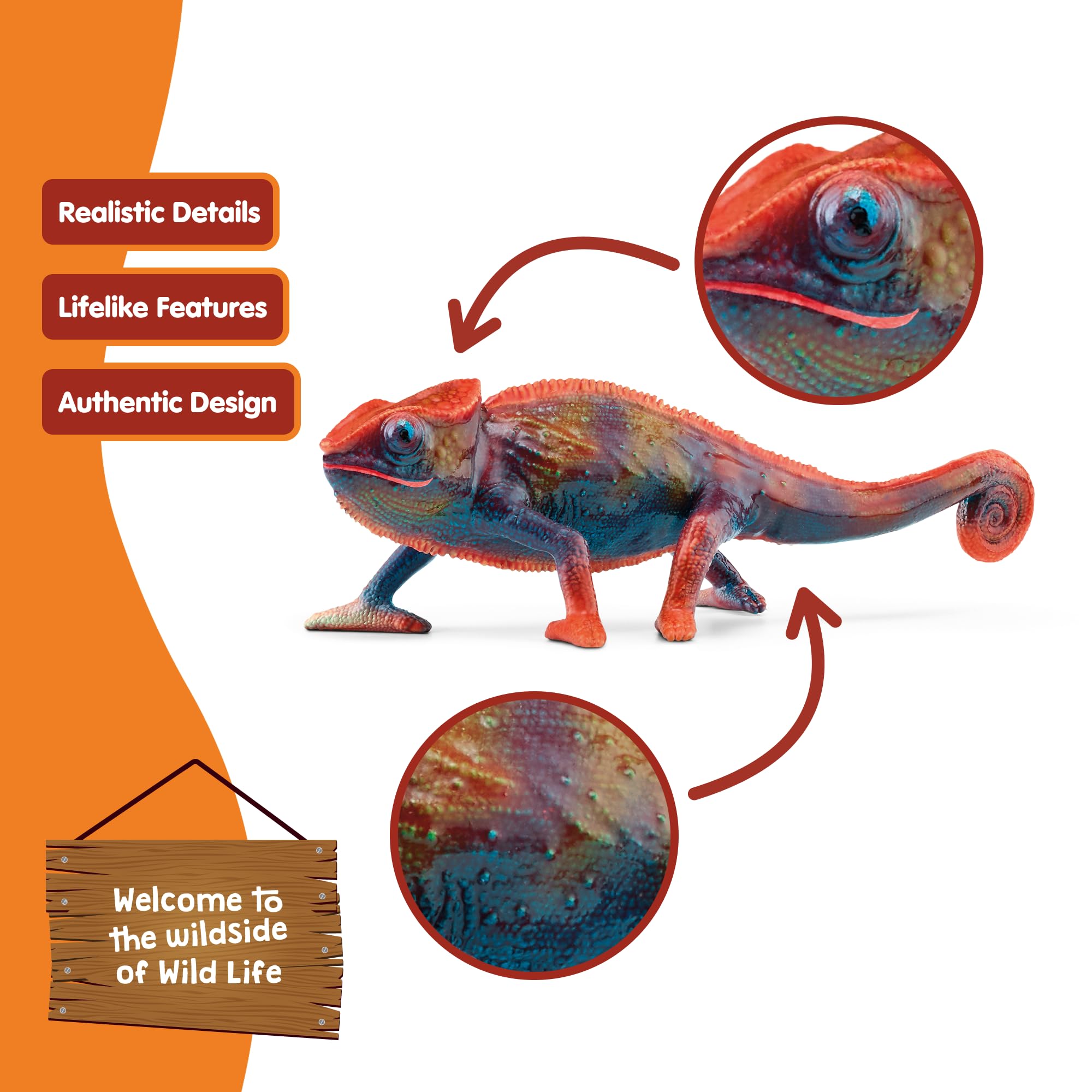 SCHLEICH 14858 Wild Life Chameleon Figurine - Color-Changing Reptile Toy for Kids 3-8 7