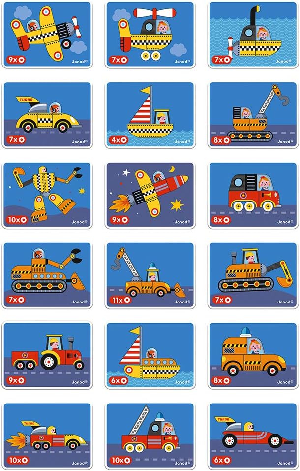Janod J02715 Racers Magnetic Book - Educational Vehicle Puzzle for Kids 3-8 Years 10