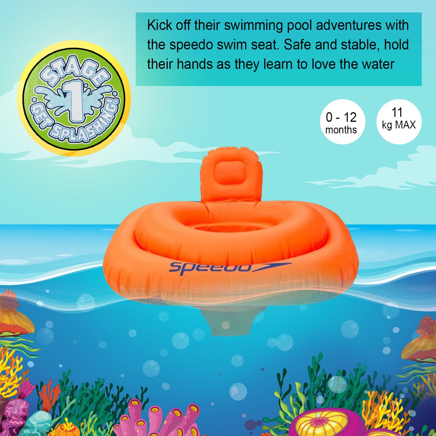 Speedo Baby Swim Seat - For Ages 12-24 Months, Up to 15kg 6