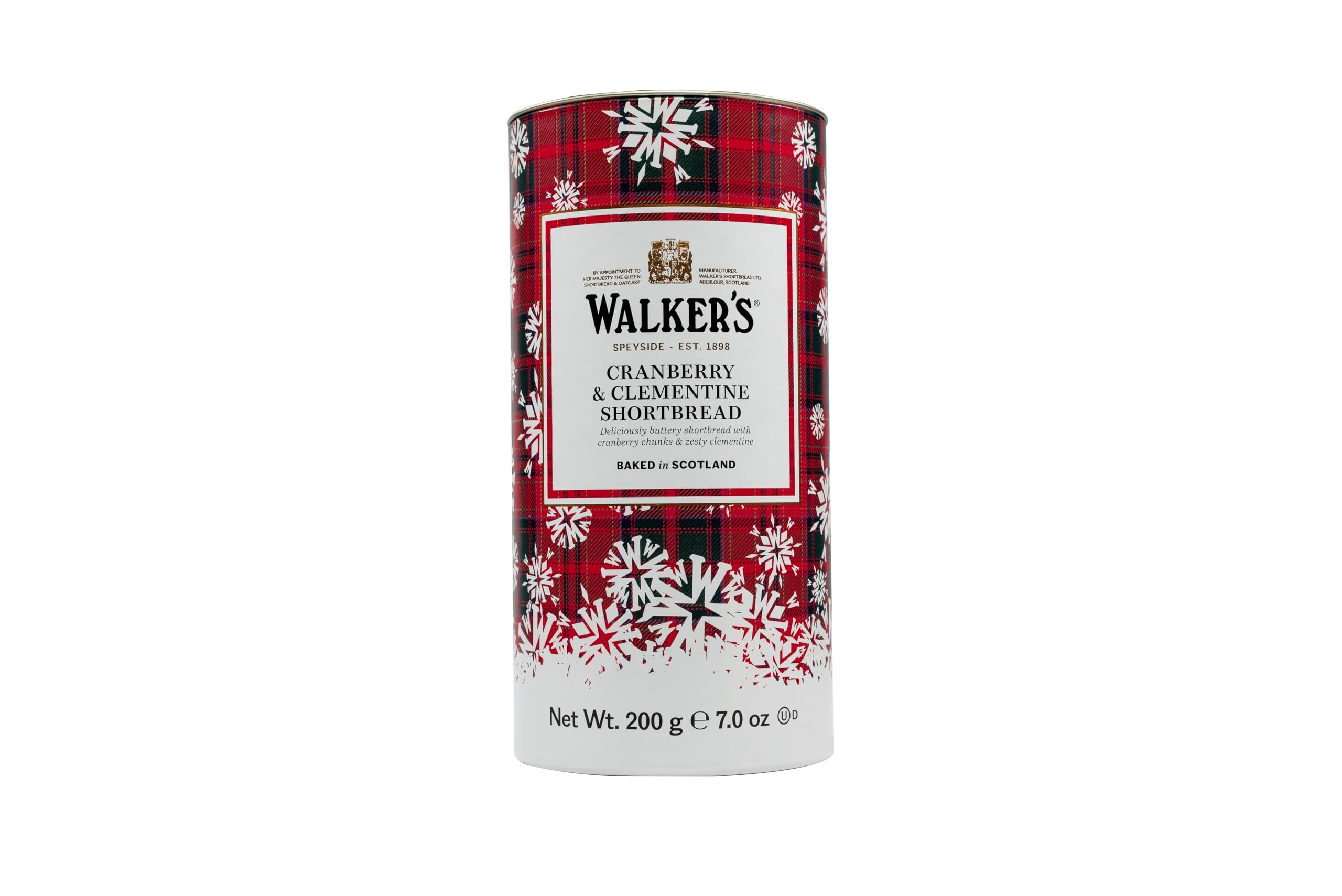 Walker's All-Butter Cranberry and Clementine Shortbread in Gifting Tube 200g 1