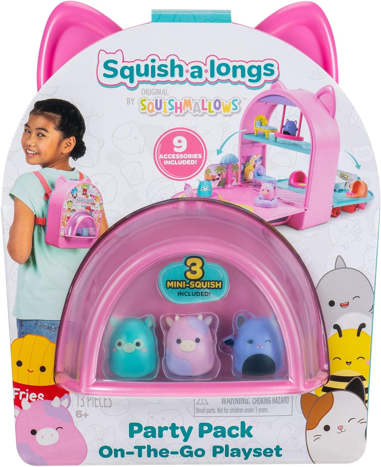 Squishmallows Mini-Squish Party Pack On-the-Go Playset Backpack - Series 1 12