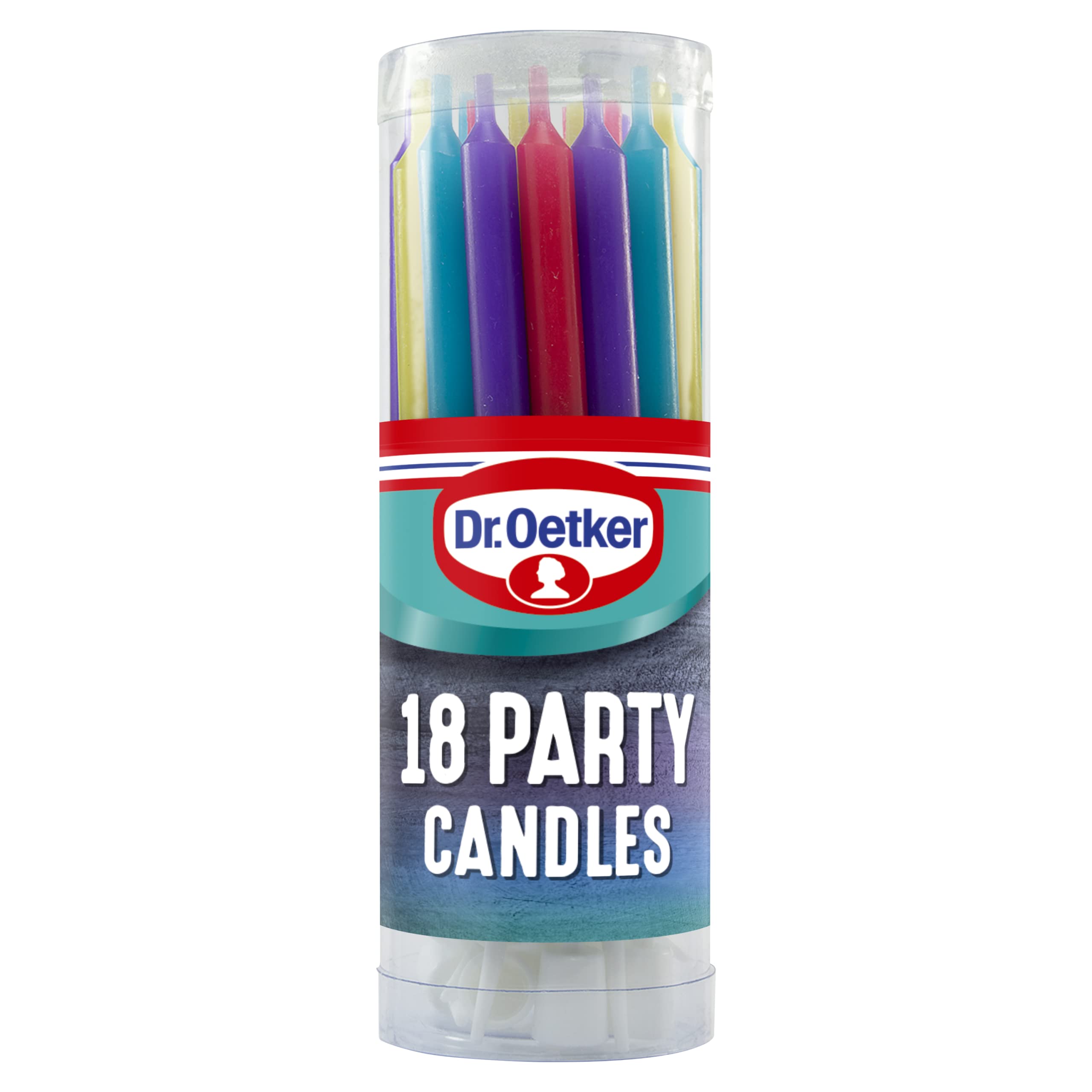 Dr. Oetker Party Candles - Assorted Pastel Colored Candles with Holders 3