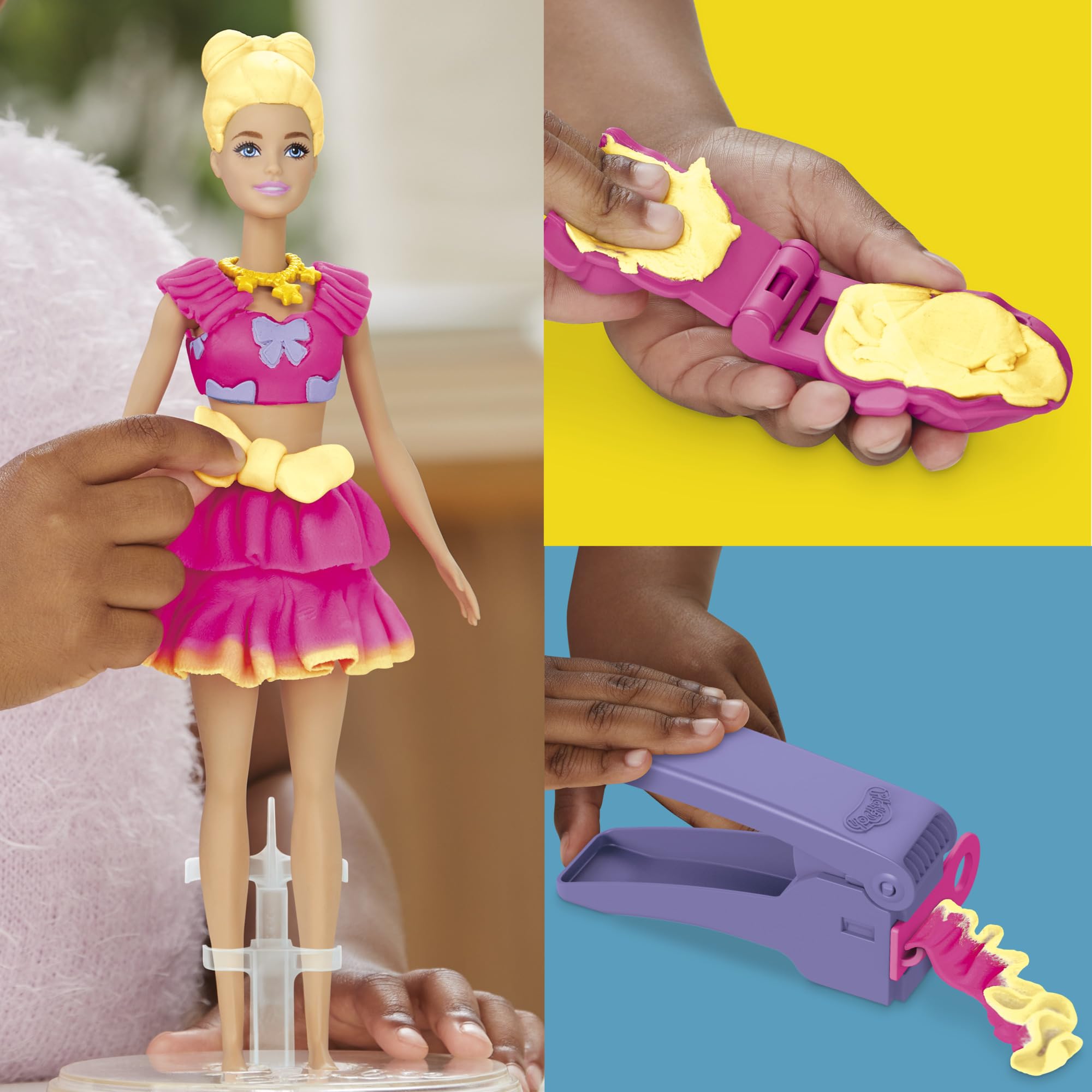 Play-Doh Barbie Ruffles and Bows Doll Set - Fashion Design Kit for Ages 5+ 8