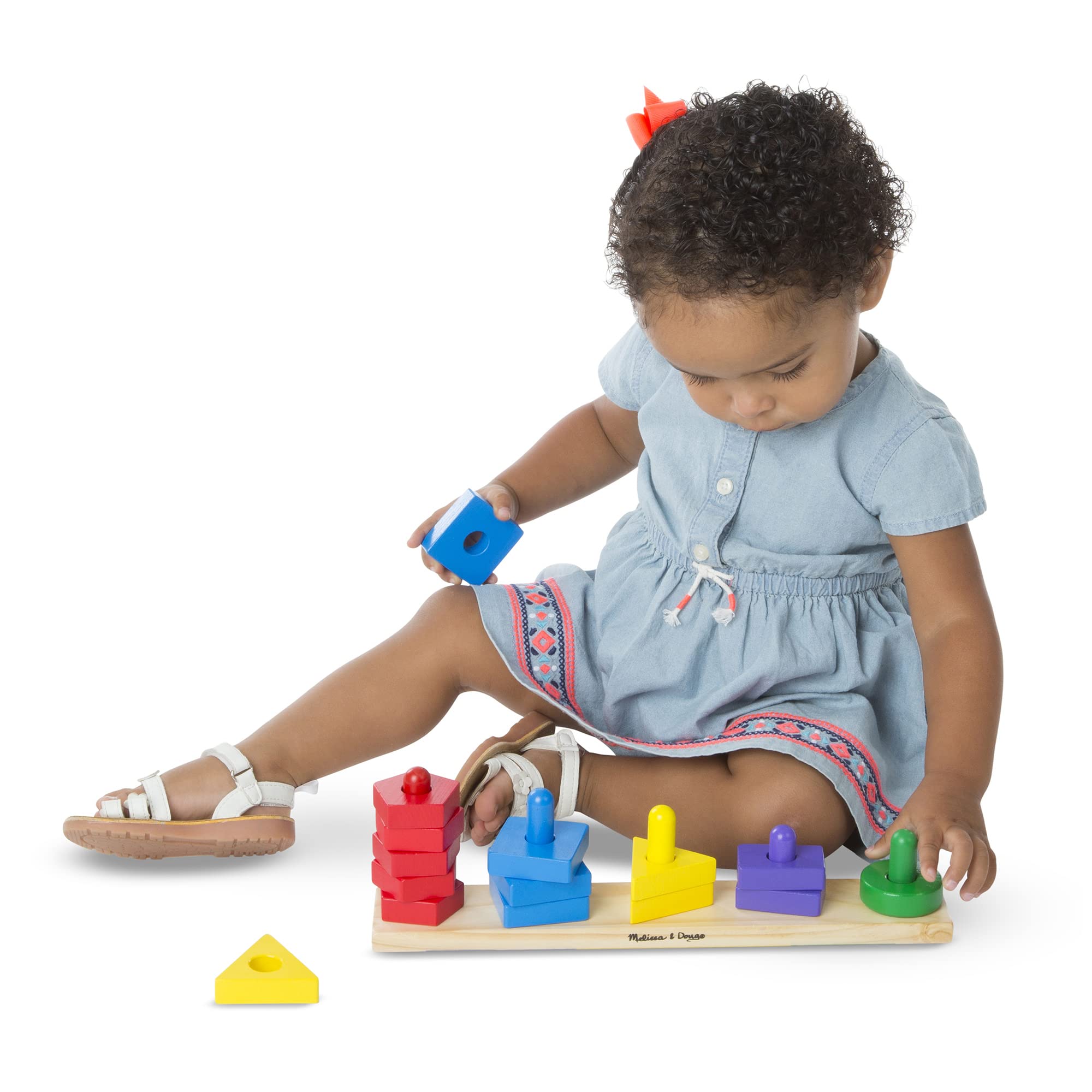 Melissa & Doug Stack and Sort Board - Wooden Educational Toy for Toddlers 2+ 4