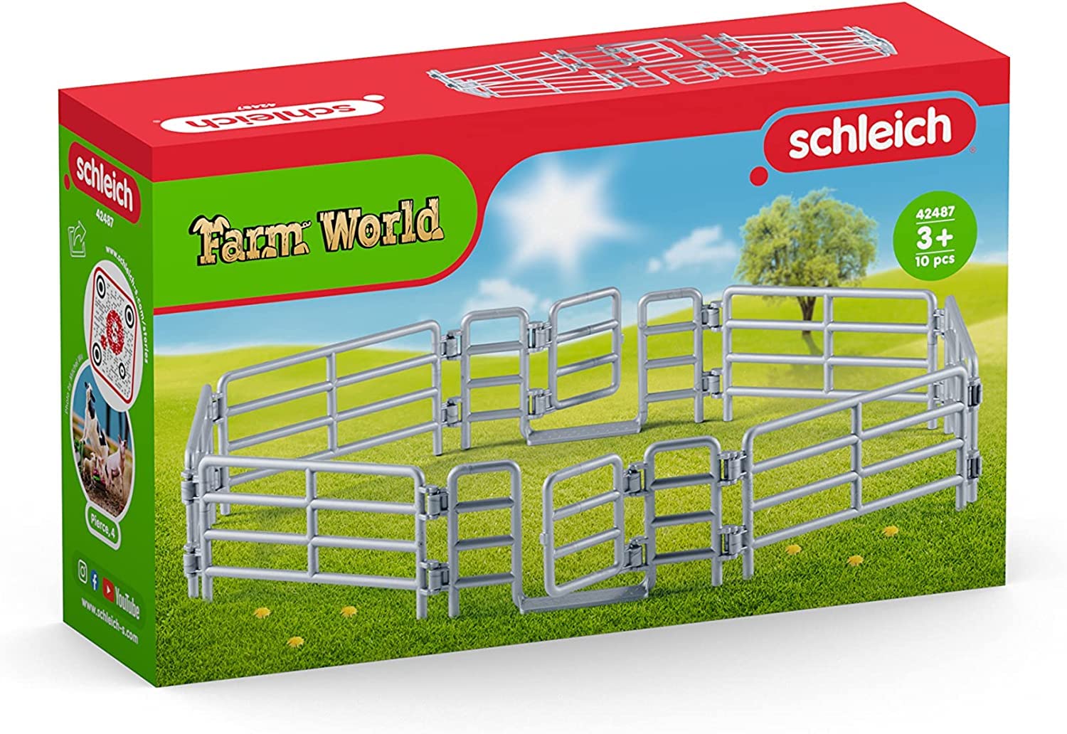 Schleich 42487 Farm World Corral Fence - Educational Playset for Ages 3+ 4