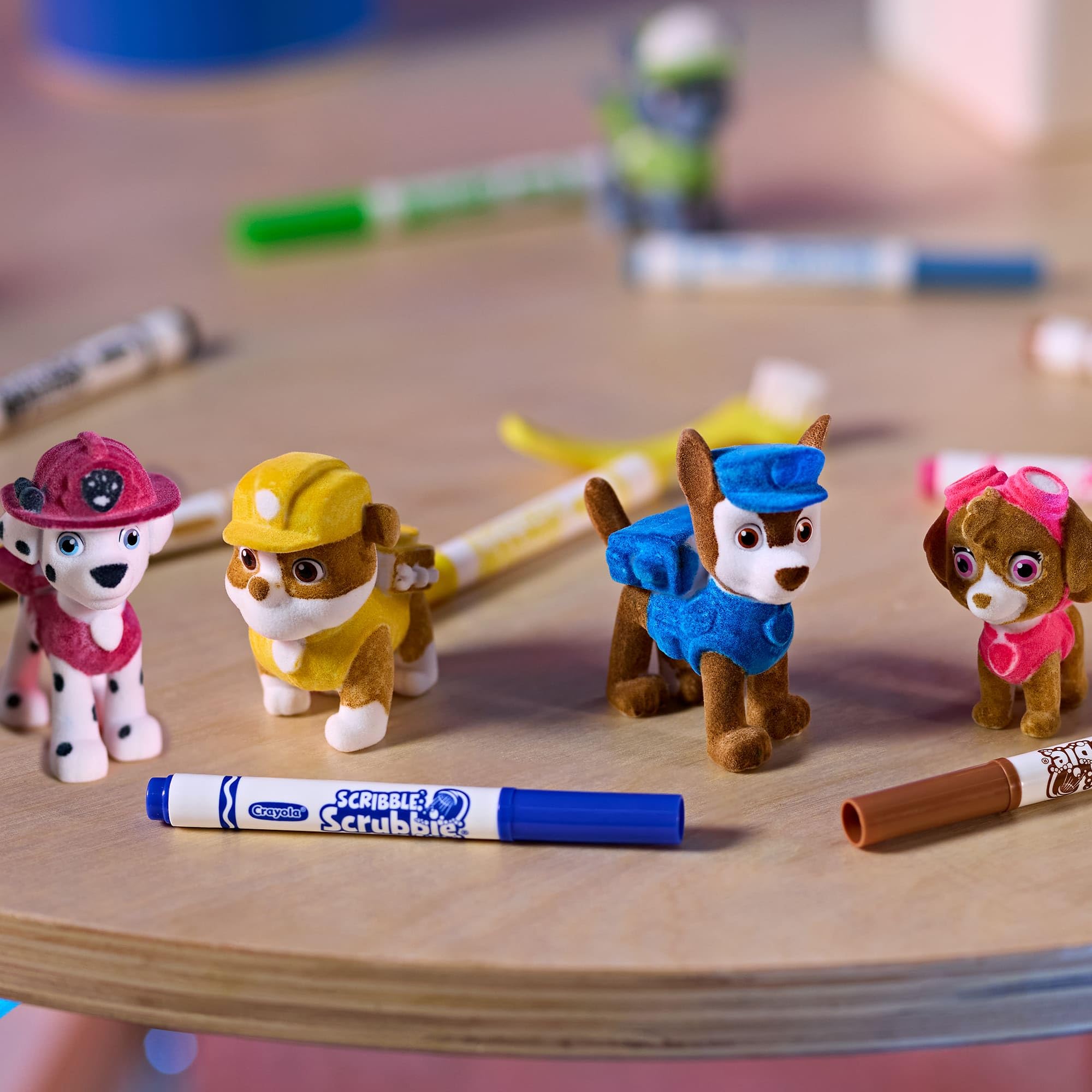 CRAYOLA Washimals Paw Patrol Activity Set - 4 Washable Plush Puppies, 6 Markers & Stickers for Creative Play 3