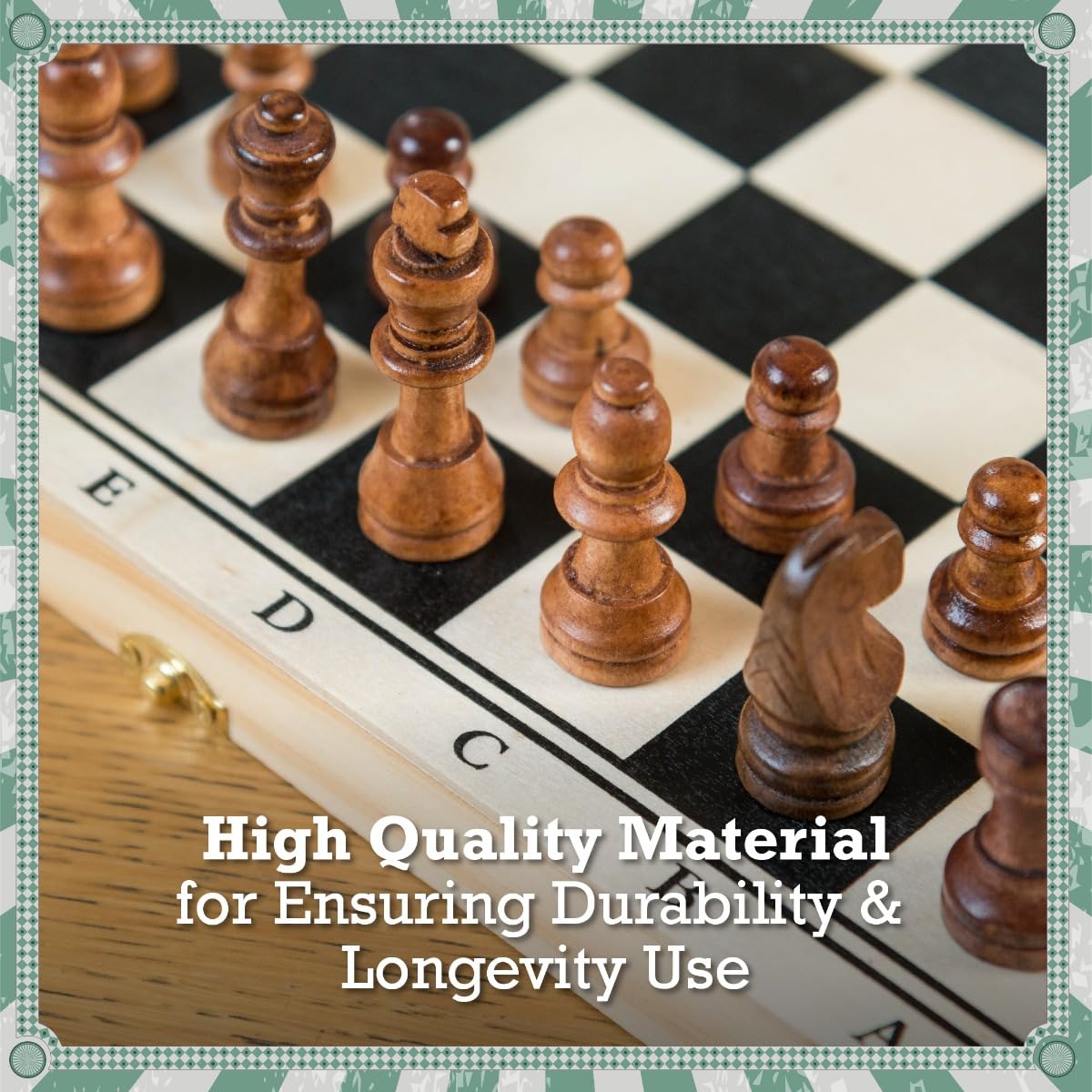 Toyrific Chess, Draughts And Backgammon Game Board, 3-in-1 Board Games for Kids 14