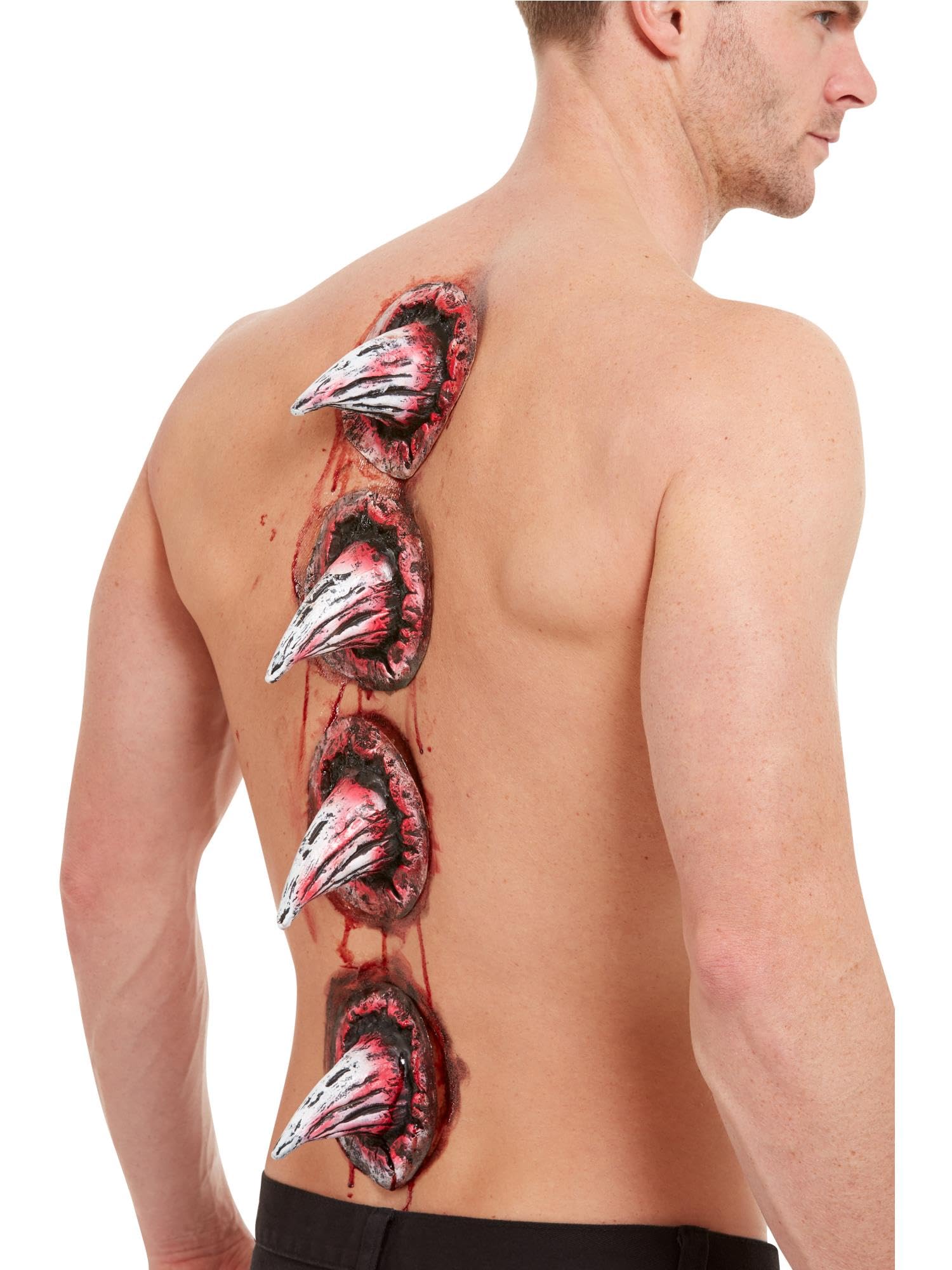 Smiffys Latex Spike Wounds FX Makeup with Adhesive, 4pcs Red 4