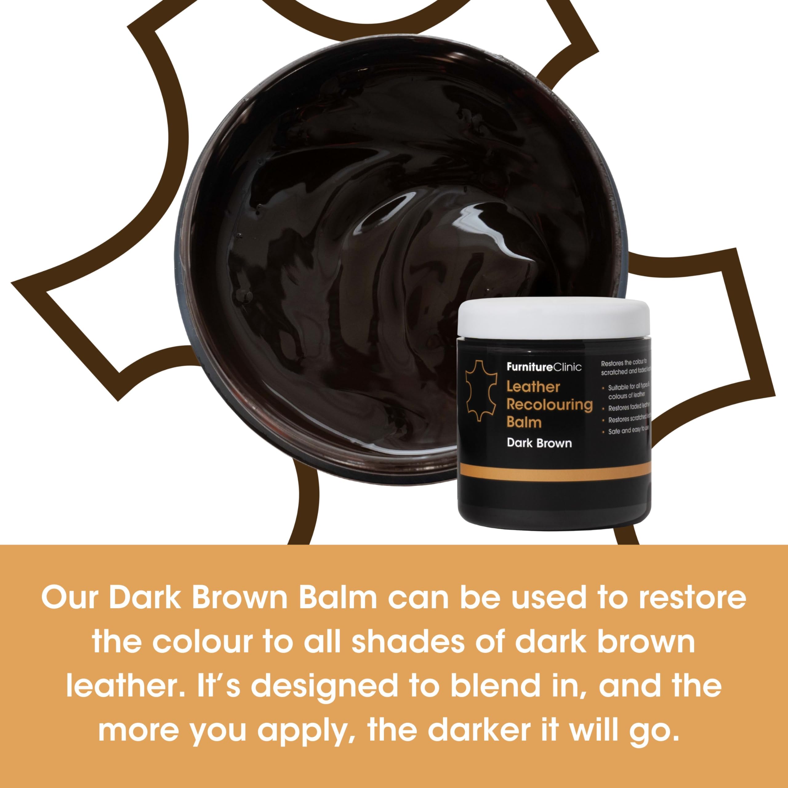 Furniture Clinic Leather Recolouring Balm - Dark Brown for Sofas, Car Seats, Shoes & Bags 7