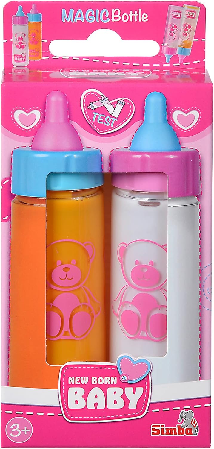 Simba 105560011 - Magic Milk & Juice Bottles for Baby Dolls, Pack of 2