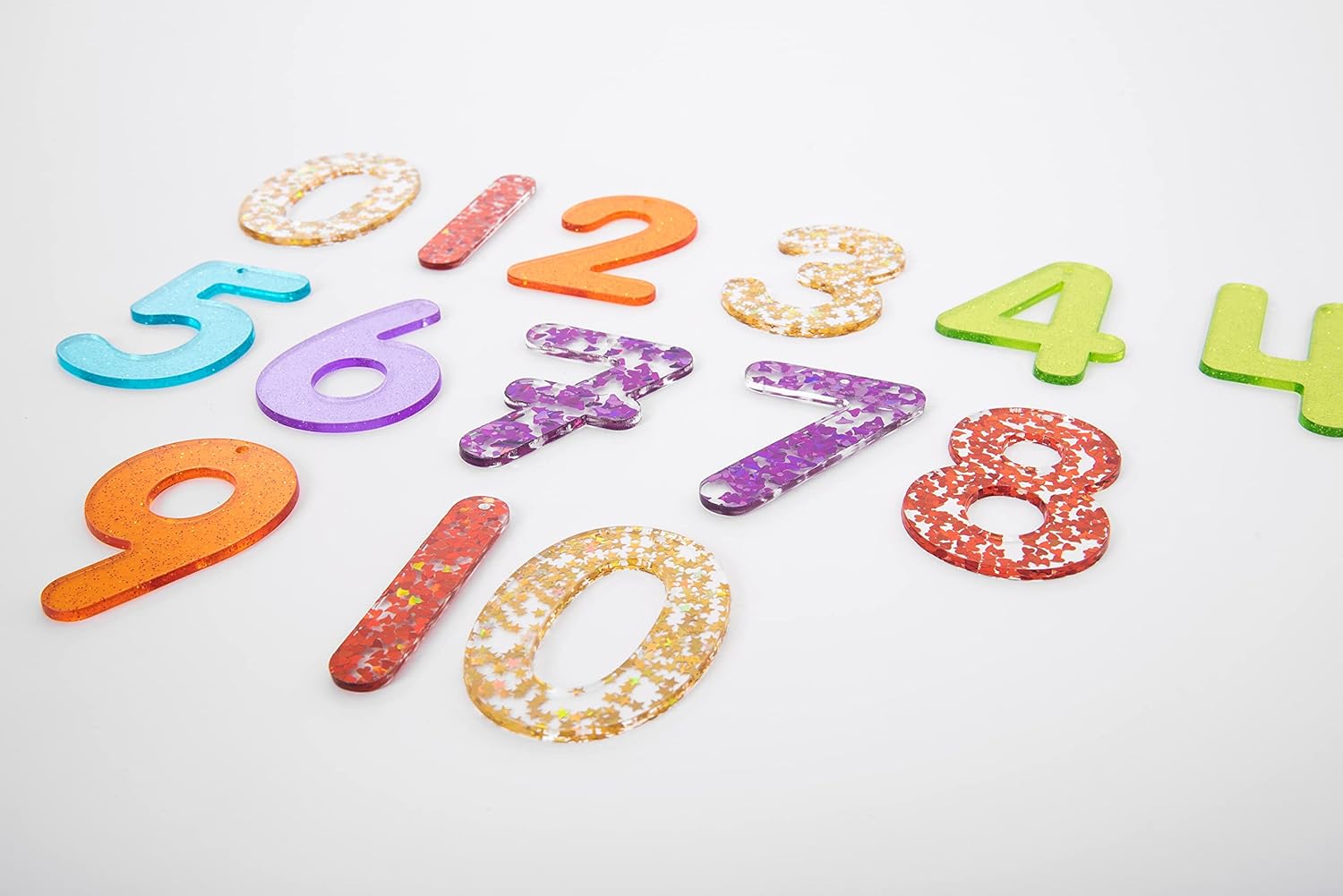 TickiT Rainbow Glitter Numbers - Educational Acrylic Number Set for Kids 3+ 5
