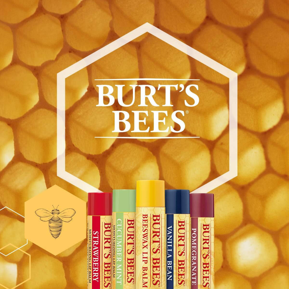 Burt's Bees Honey Lip Balm, 100% Natural Moisturizer with Beeswax & Vitamin E, 4.25g 3
