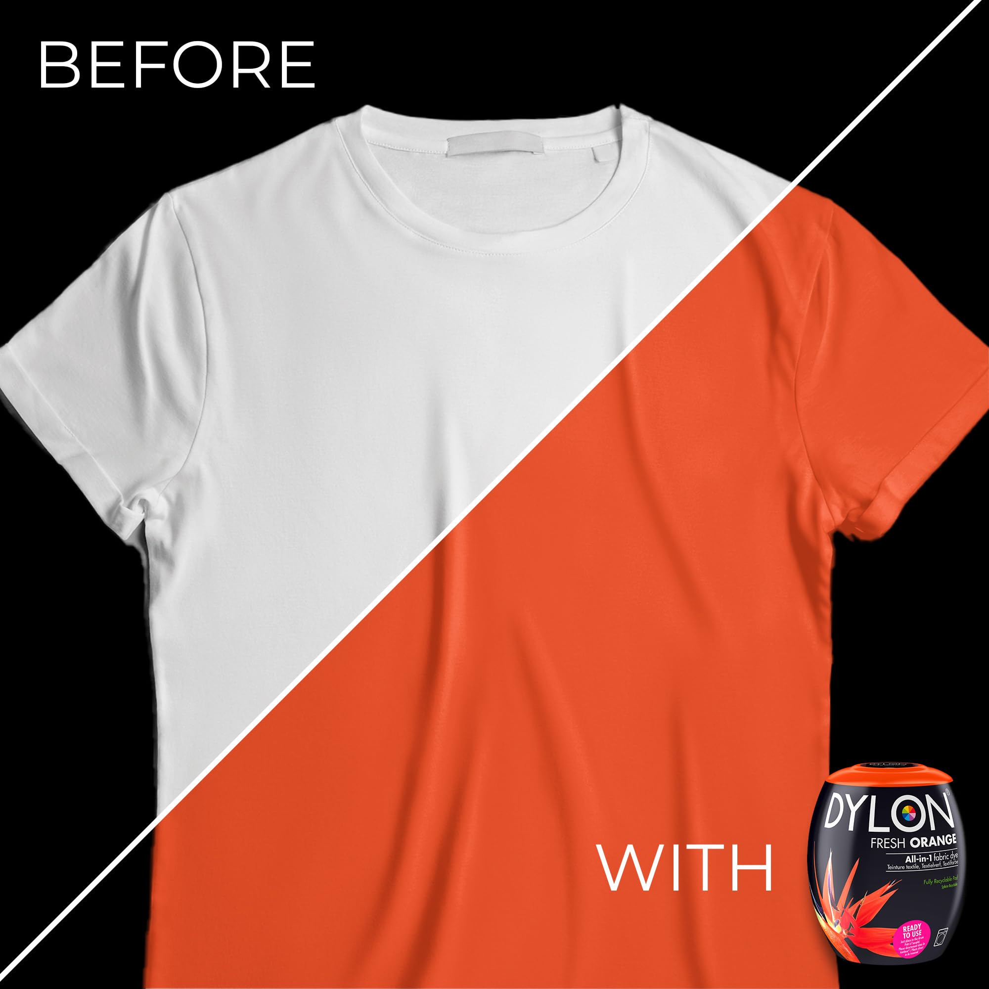 DYLON Washing Machine Fabric Dye Pod for Clothes & Soft Furnishings – Fresh Orange, 350g 9