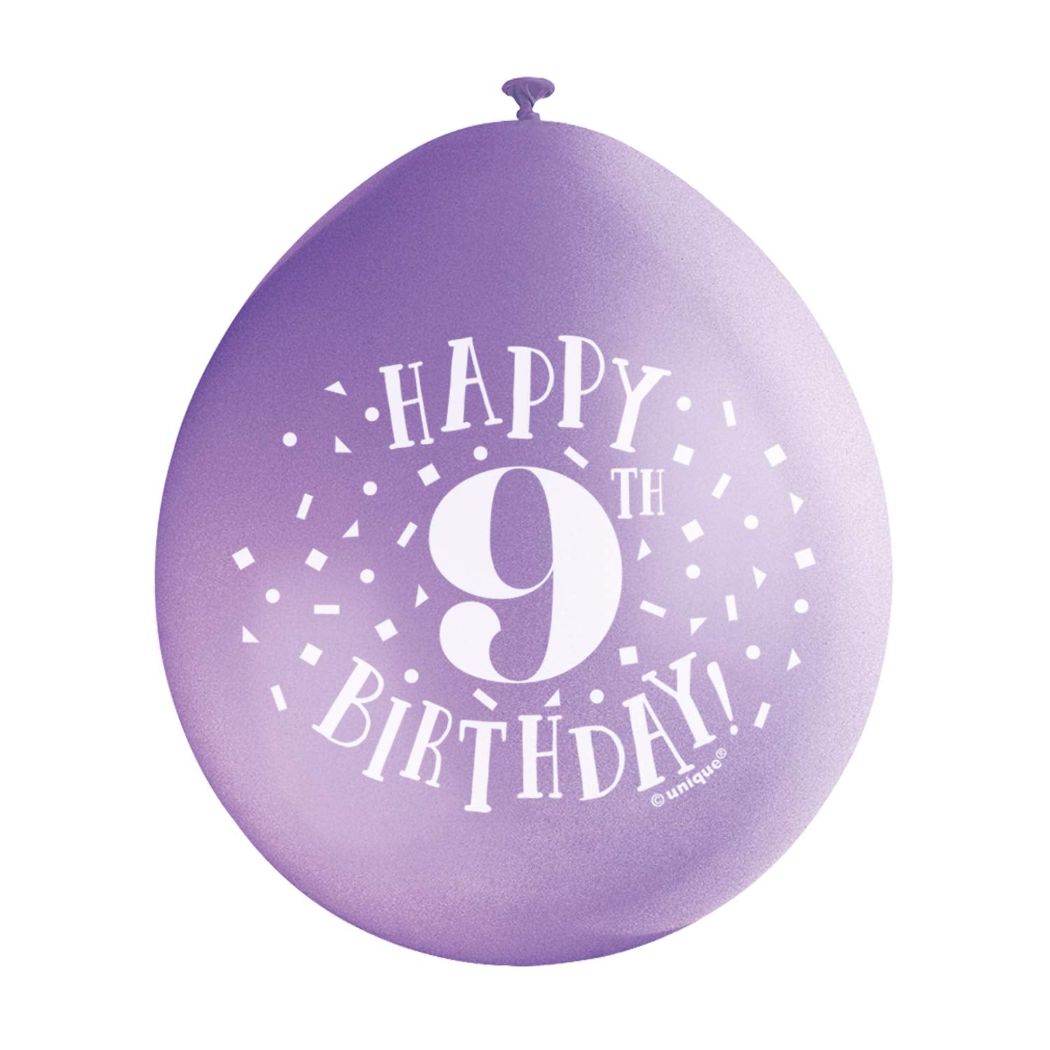Happy 9th Birthday Latex Balloons - Assorted Colors Party Decorations 6