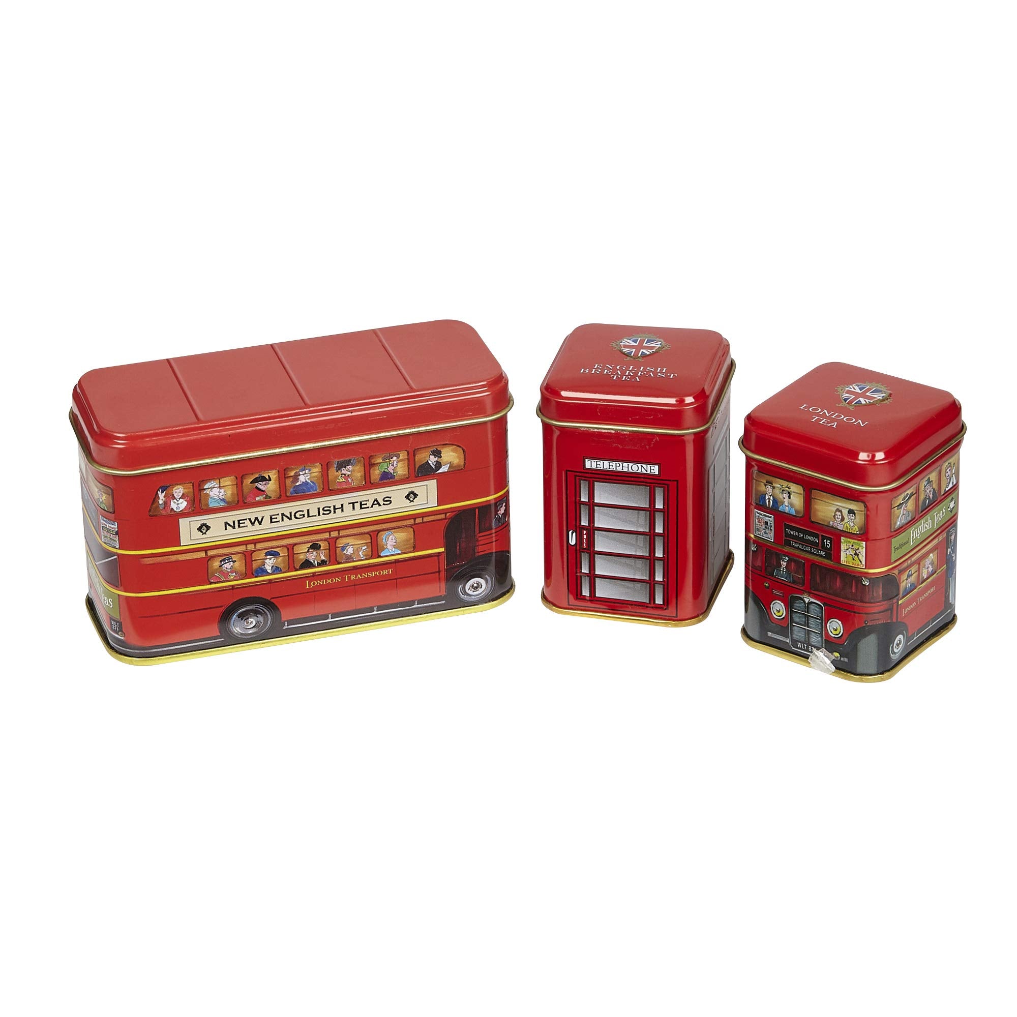 Red London Bus & Telephone Box Mini Tea Tin Gift Set - New English Teas