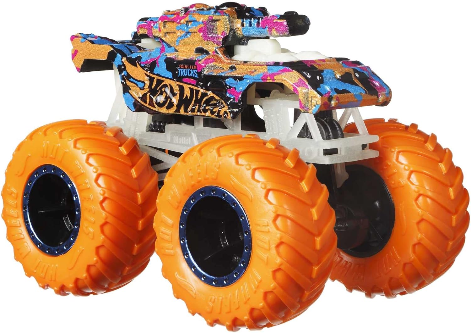 Hot Wheels Monster Trucks Glow in the Dark Bundle - 10-Piece Set with 5 Monster Trucks and 5 Die-Cast Cars 6