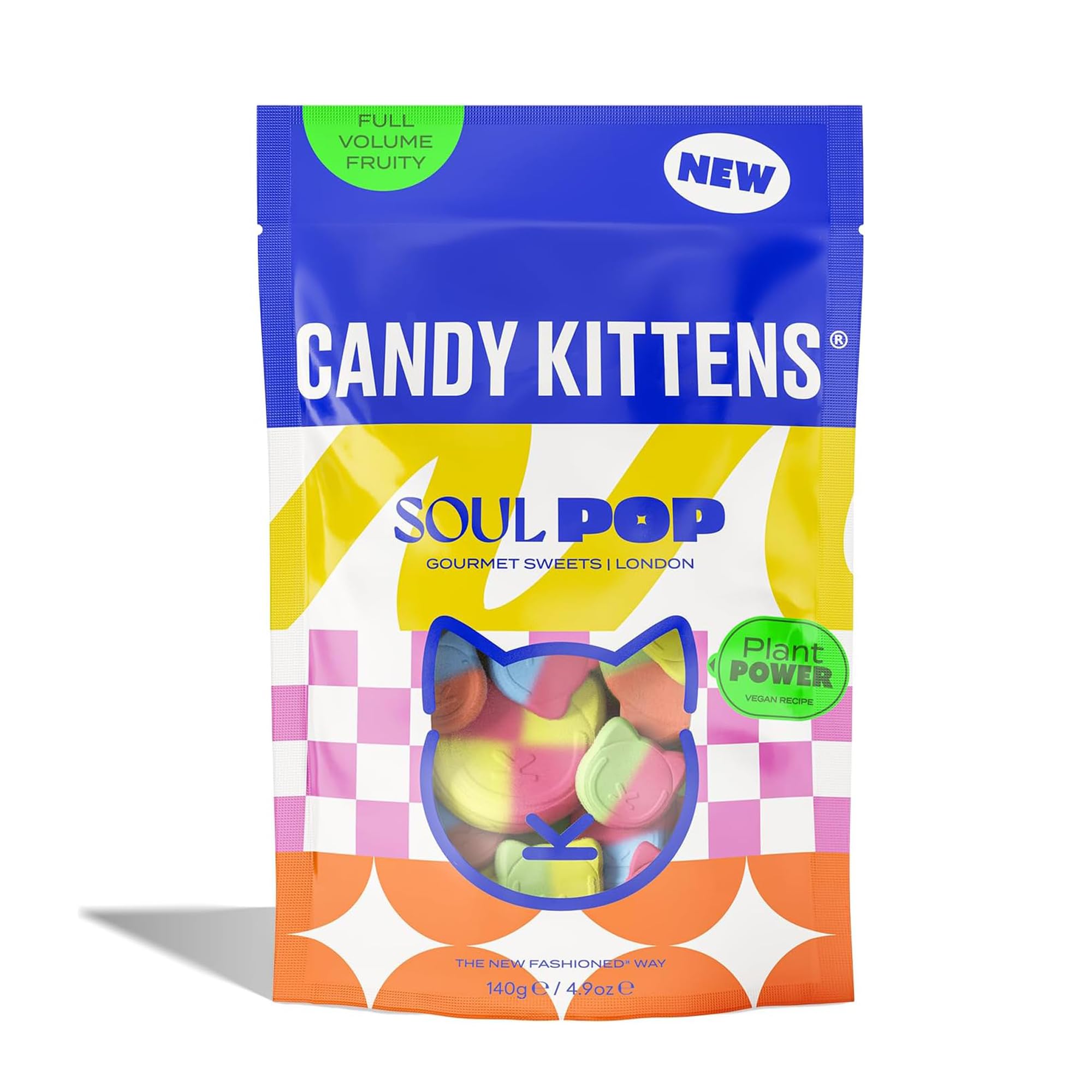 Candy Kittens Soul Pop - Foamy Vegan Candy Mix | 140g | Strawberry, Tropical, Cherry & Peach Flavours