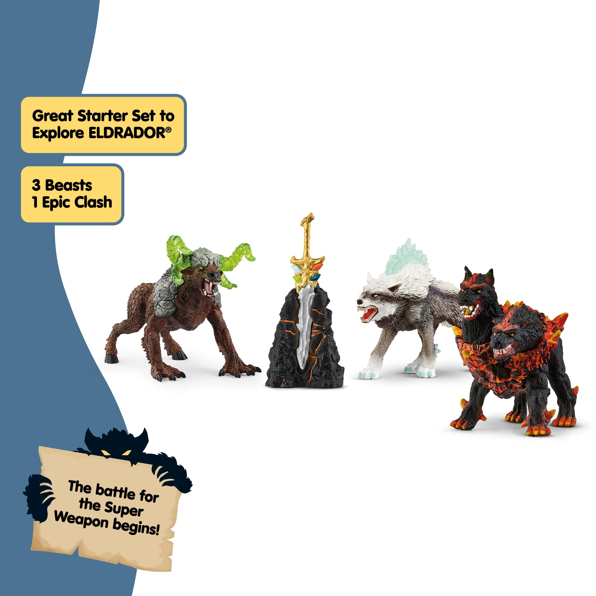 Schleich Eldrador Starter Set 72179 - Action Figure Playset for Ages 7+ | Includes 4 Figures & Weapon