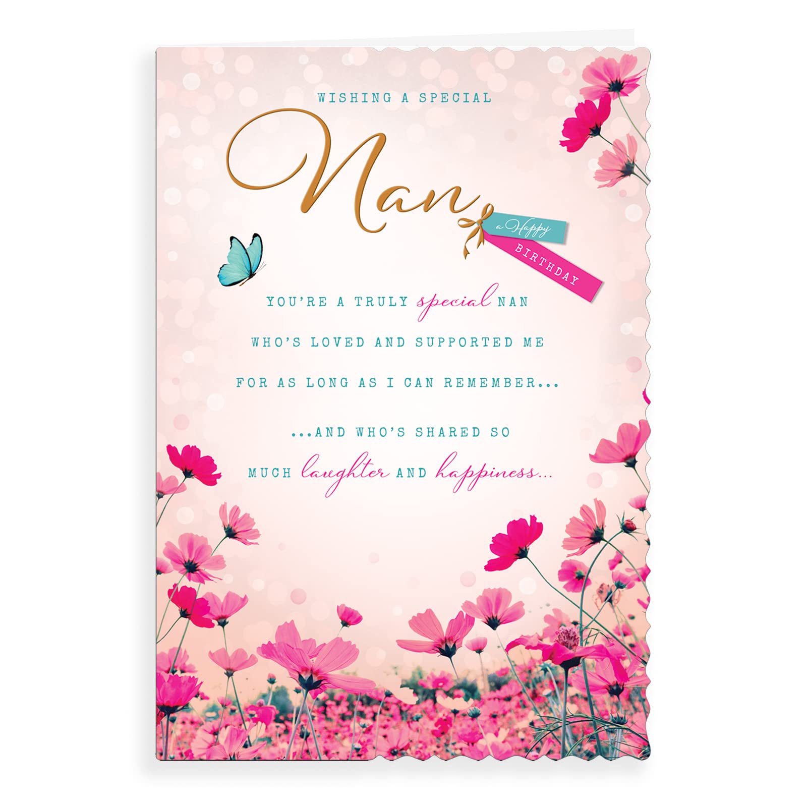 Piccadilly Greetings Avant Garde Studios Birthday Card for Nan | 9 x 6 inches | Peach
