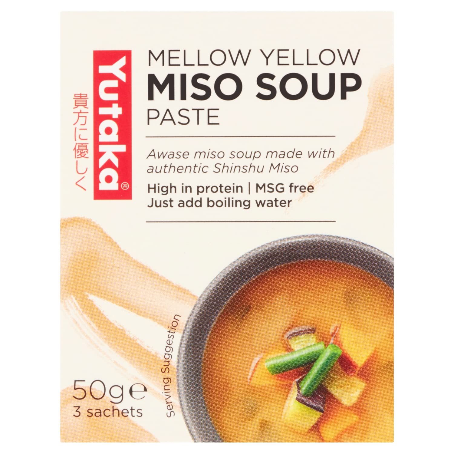Yutaka Awase Miso Soup 50g (3 Sachets) - Instant Japanese Soup with Red & White Miso