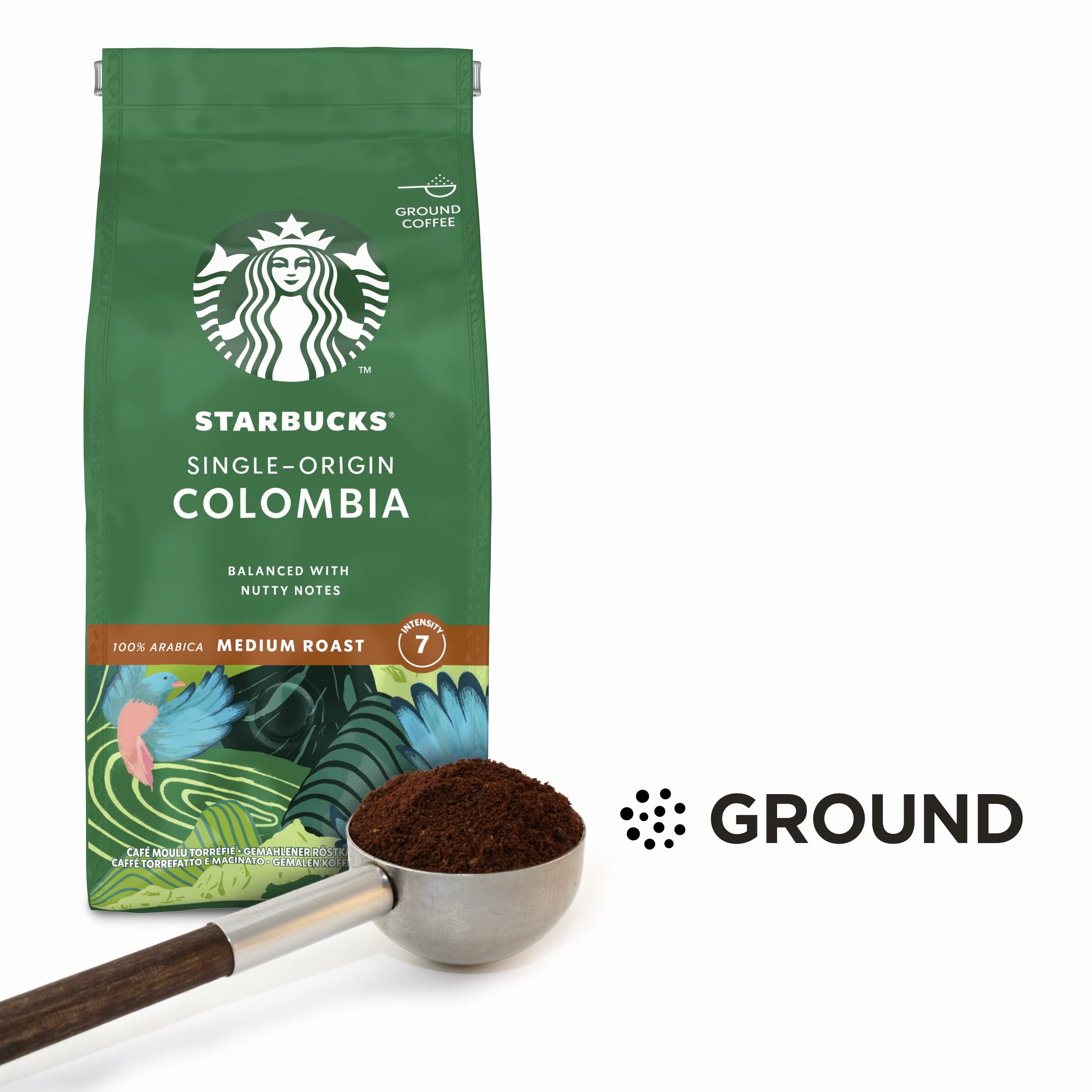 STARBUCKS Single-Origin Colombia Medium Roast Ground Coffee - 200g (Pack of 6)