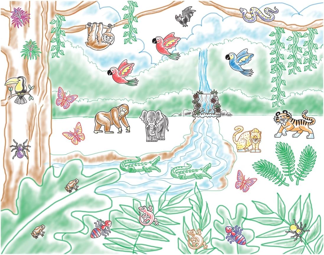 Melissa & Doug Stamp-a-Scene Rain Forest - 20-Piece Stamp Set with Colored Pencils & Ink Pad 4