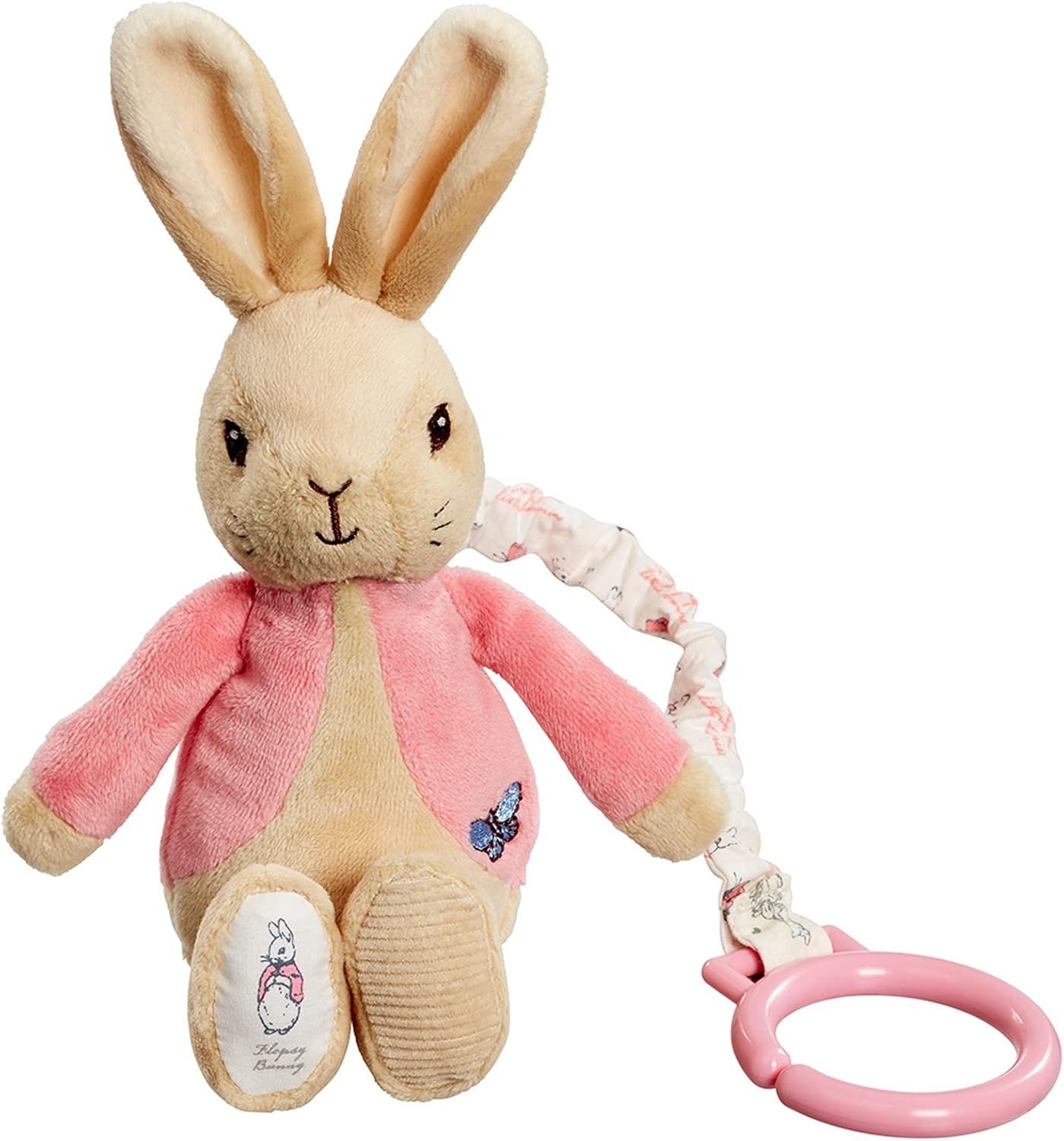 Rainbow Designs Flopsy Bunny Jiggle Attachable Pram Toy - Beatrix Potter Character, 1 Month+