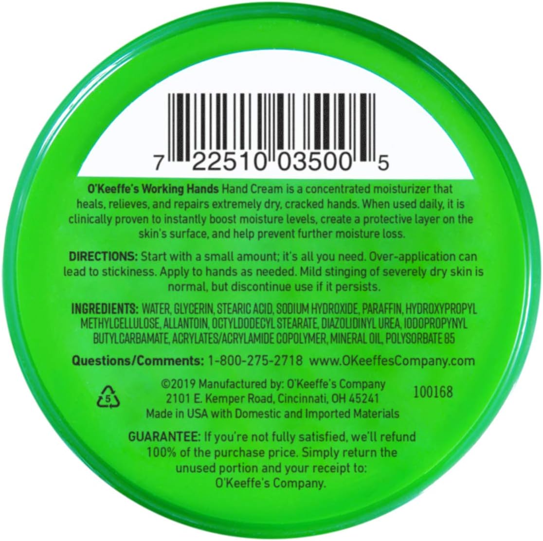 O'Keeffe's Working Hands Moisturizing Hand Cream (96g Jar, Pack of 6) 5