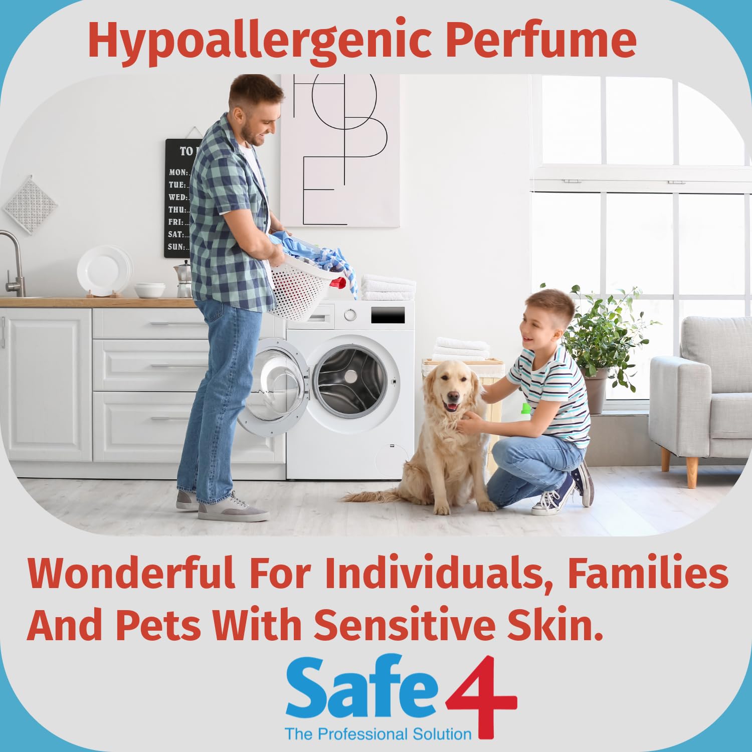 Safe4 Hypoallergenic Liquid Laundry Detergent - Concentrated Formula | 1L | Fresh Scent 3