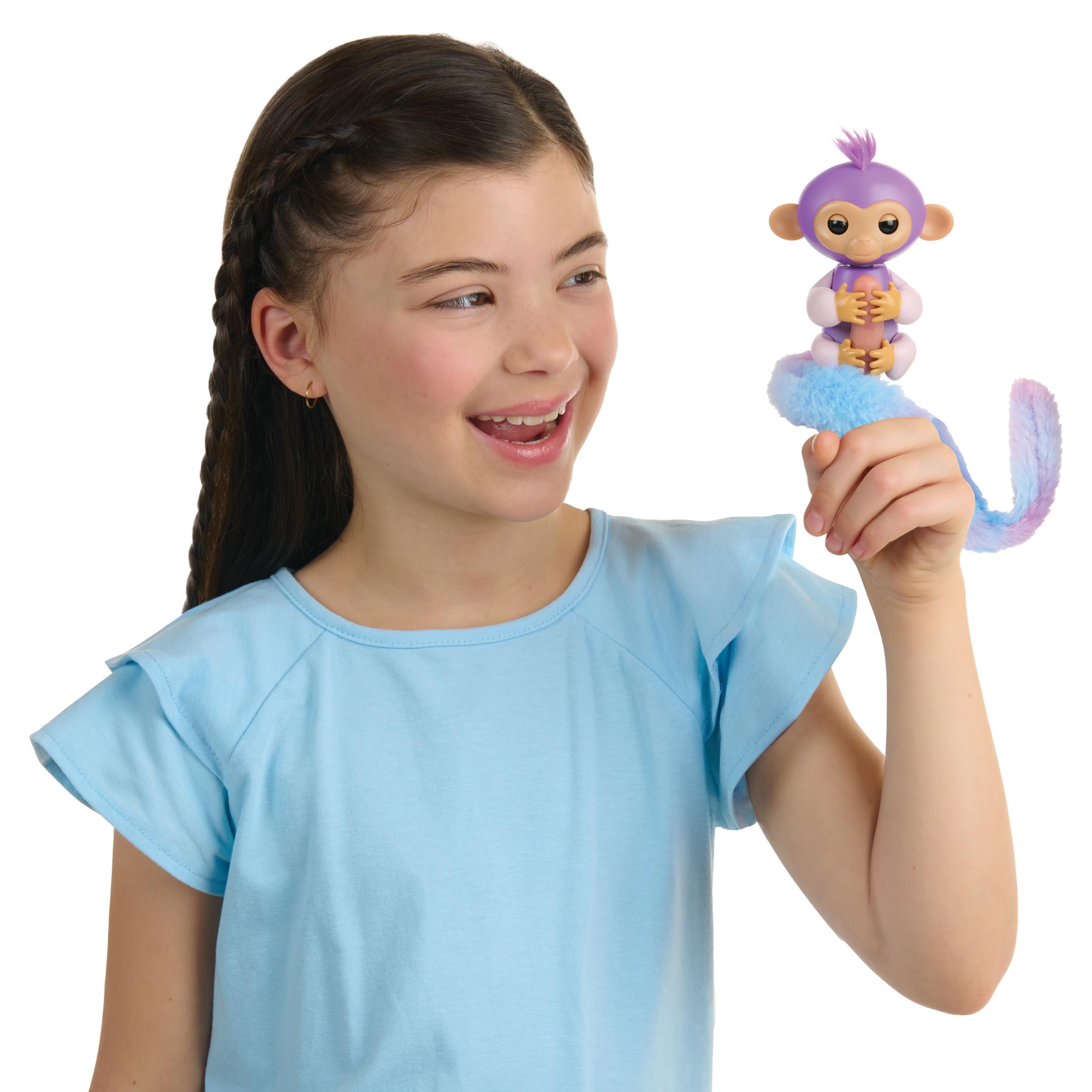Fingerlings Snuggle Tails - Interactive Purple Monkey (Coco) with Soft Fluffy Tail, Ages 5+ 4