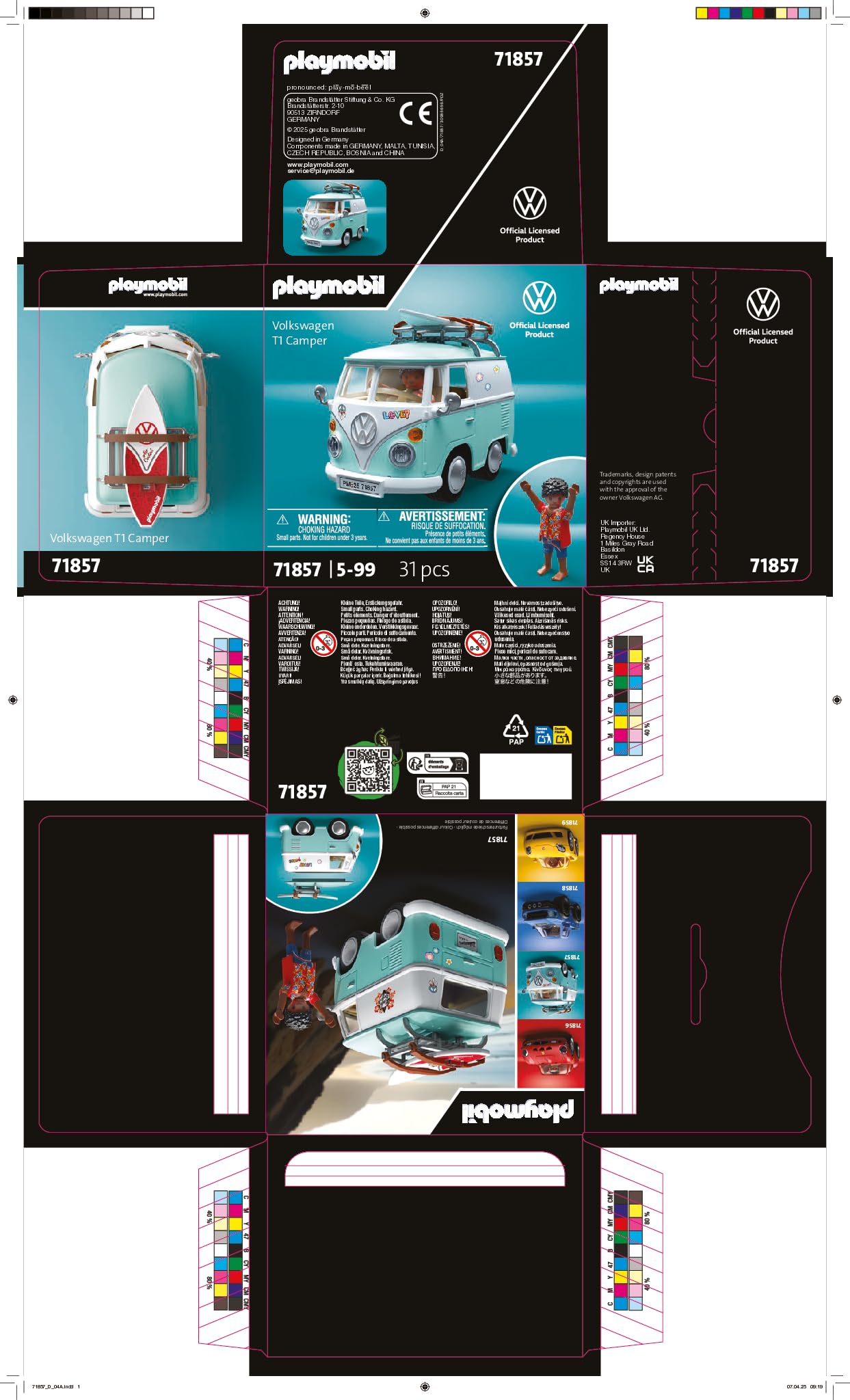 Playmobil Volkswagen T1 Camper Van - Retro Vehicle Playset for Kids & Collectors 3