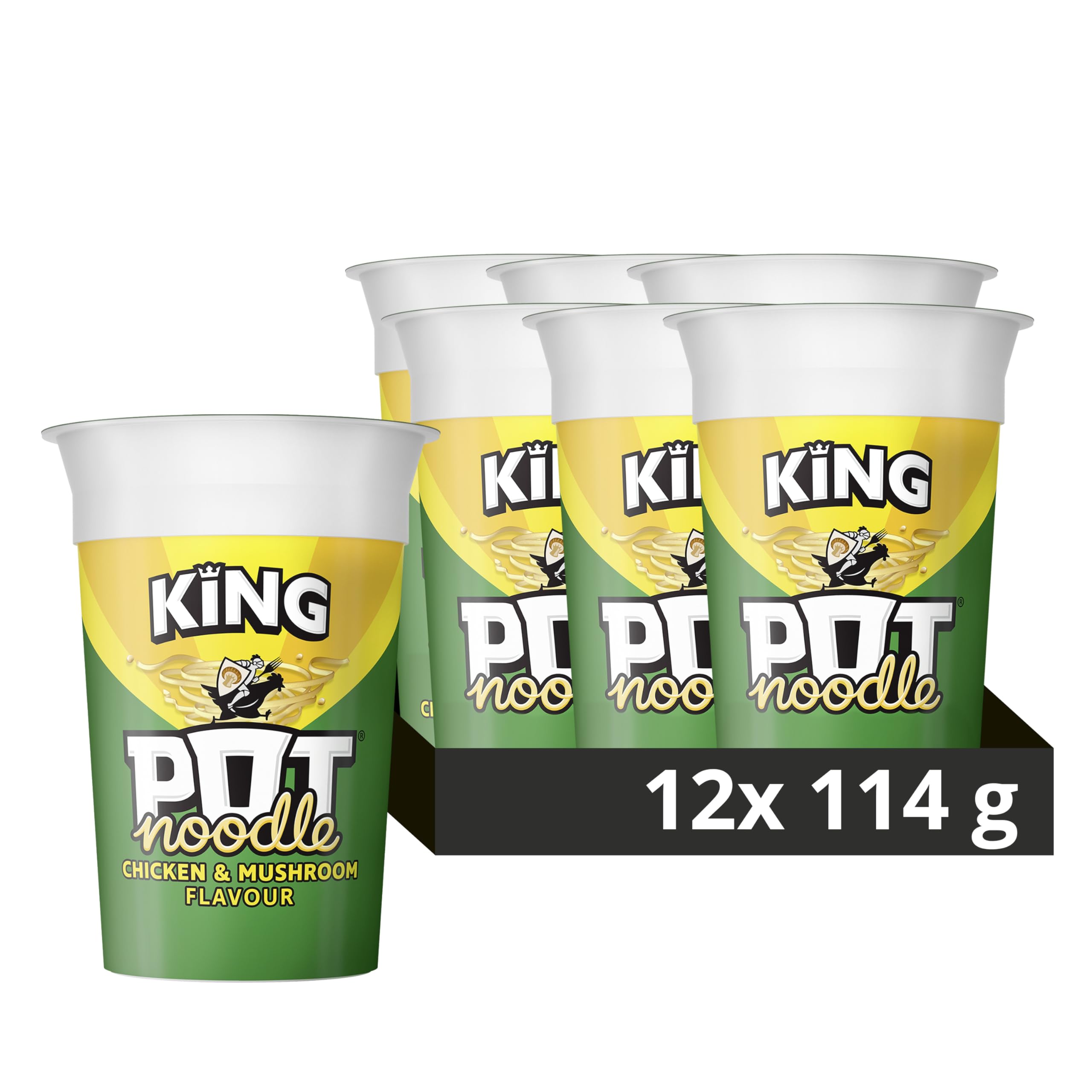Pot Noodle King Chicken & Mushroom Flavour Instant Noodles, 12 x 114g Pots 8