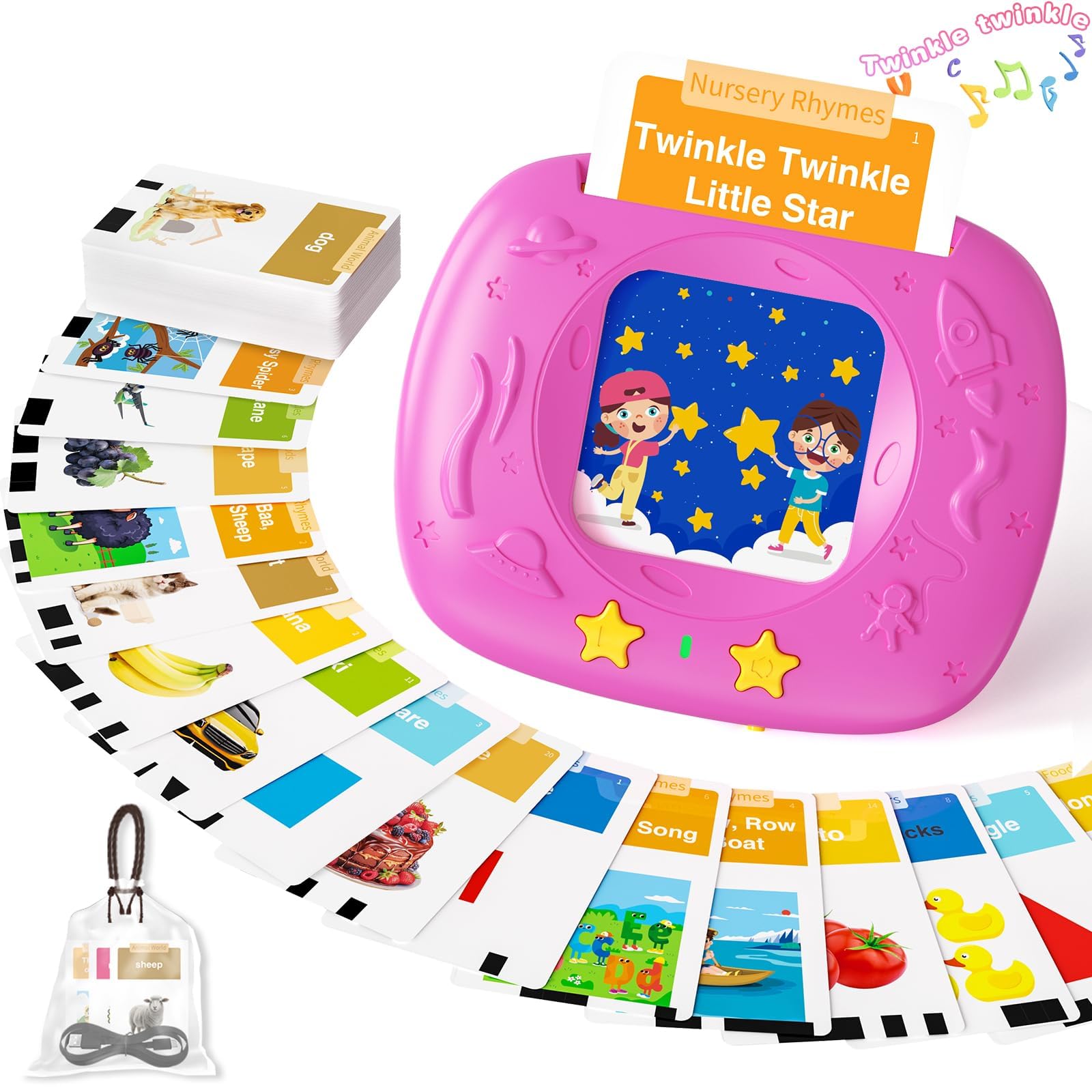HOMESTEC Toddlers Talking Flash Cards - 144 English Visual Words for Ages 18 Months+