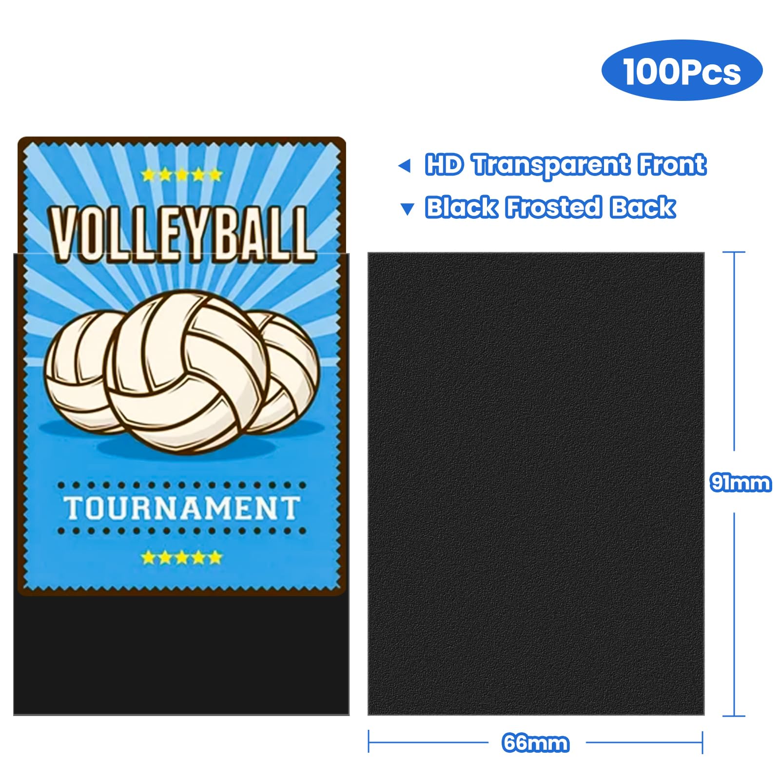 MOXYOY 100 Pcs Transparent + Black Penny Sleeves for Trading Cards - Anti-Slip, Anti-Fingerprint TCG Protection 5