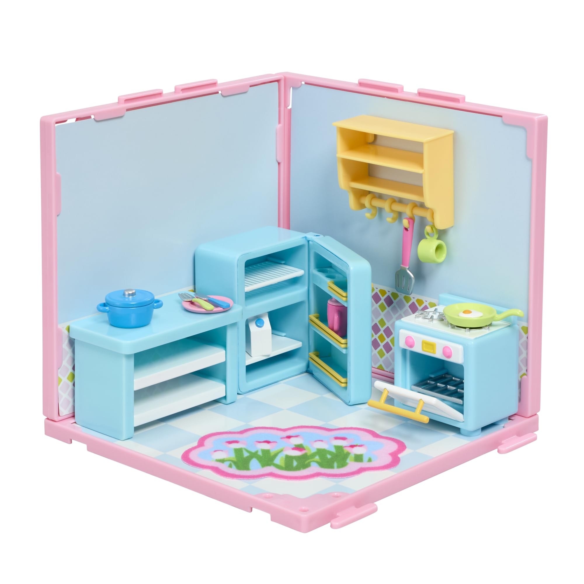 Goliath Suite Spaces - Kitchen Set | Modular Playroom for 3-4" Dolls, 20-Piece Buildable Set 3