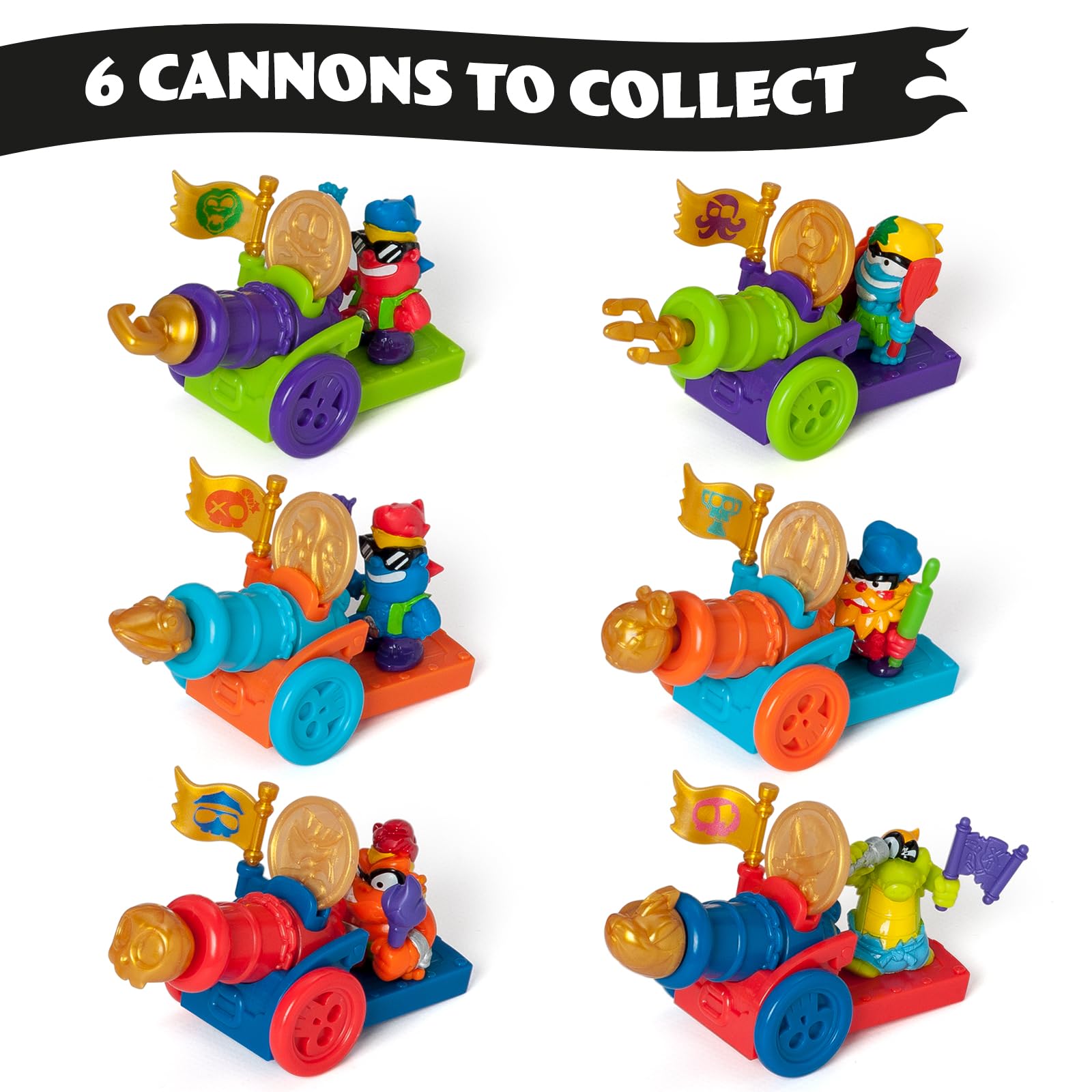 PIRATIX Golden Treasure Series – Captain Pack Hat Trick - 4 Collectible Figures with Fortress, Cannon & Exclusive Treasures 6