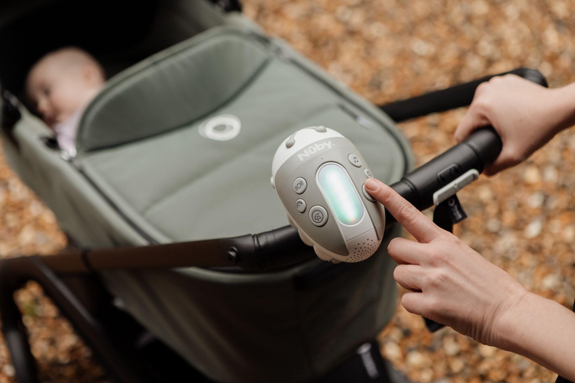 Nuby Jitterbug Pram Rocker - 3 Vibration Levels, 20 Soothing Sounds, Cry Sensor 6