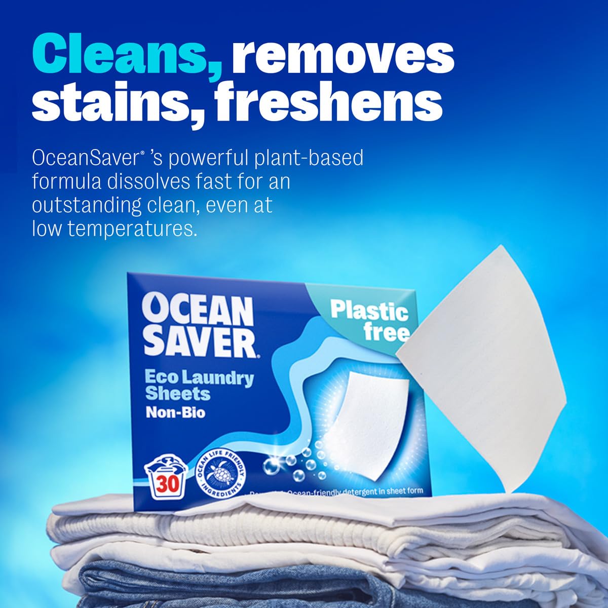 OceanSaver - Eco Laundry Detergent Sheets (30 Washes) | Non-Bio, Plant-Based, Plastic-Free 7