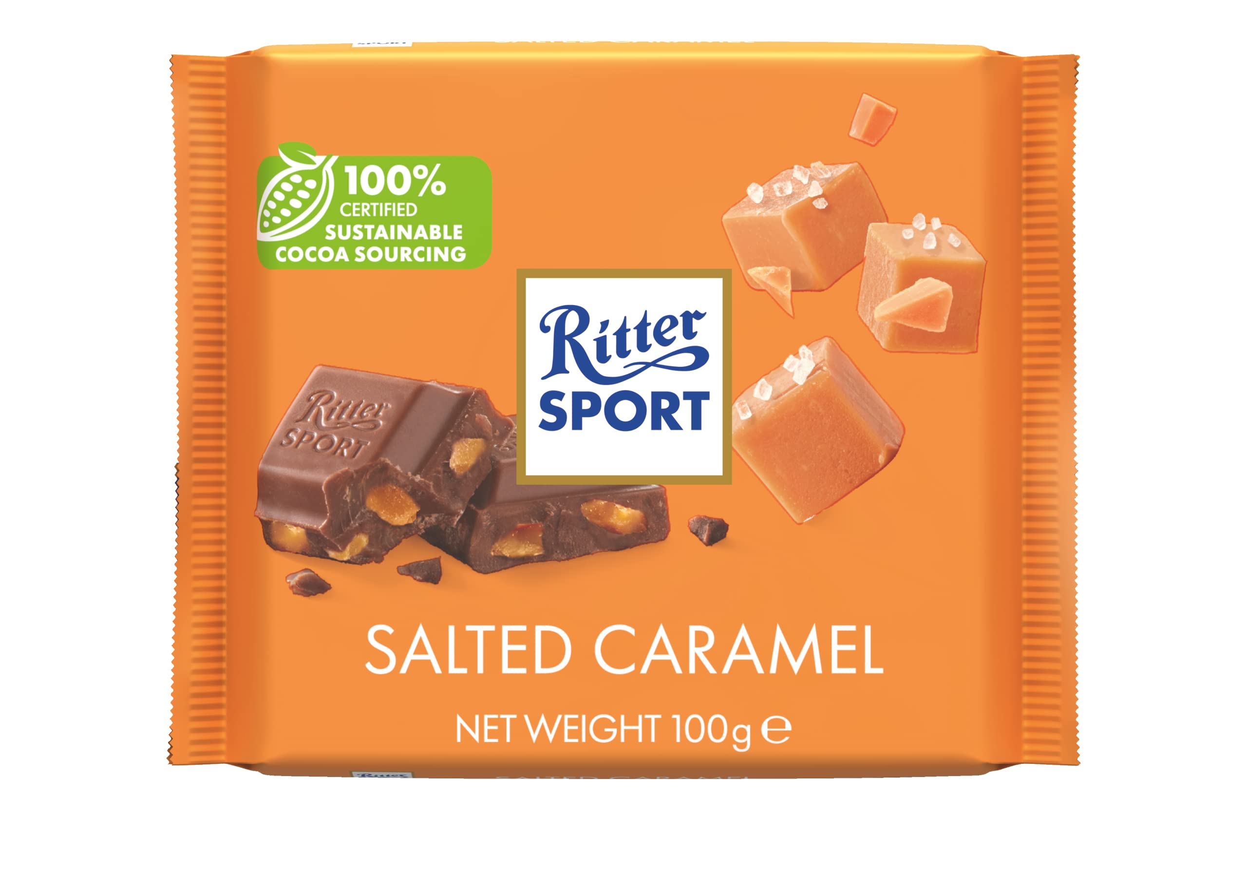 Ritter Sport Salted Caramel Milk Chocolate Bar, 100g