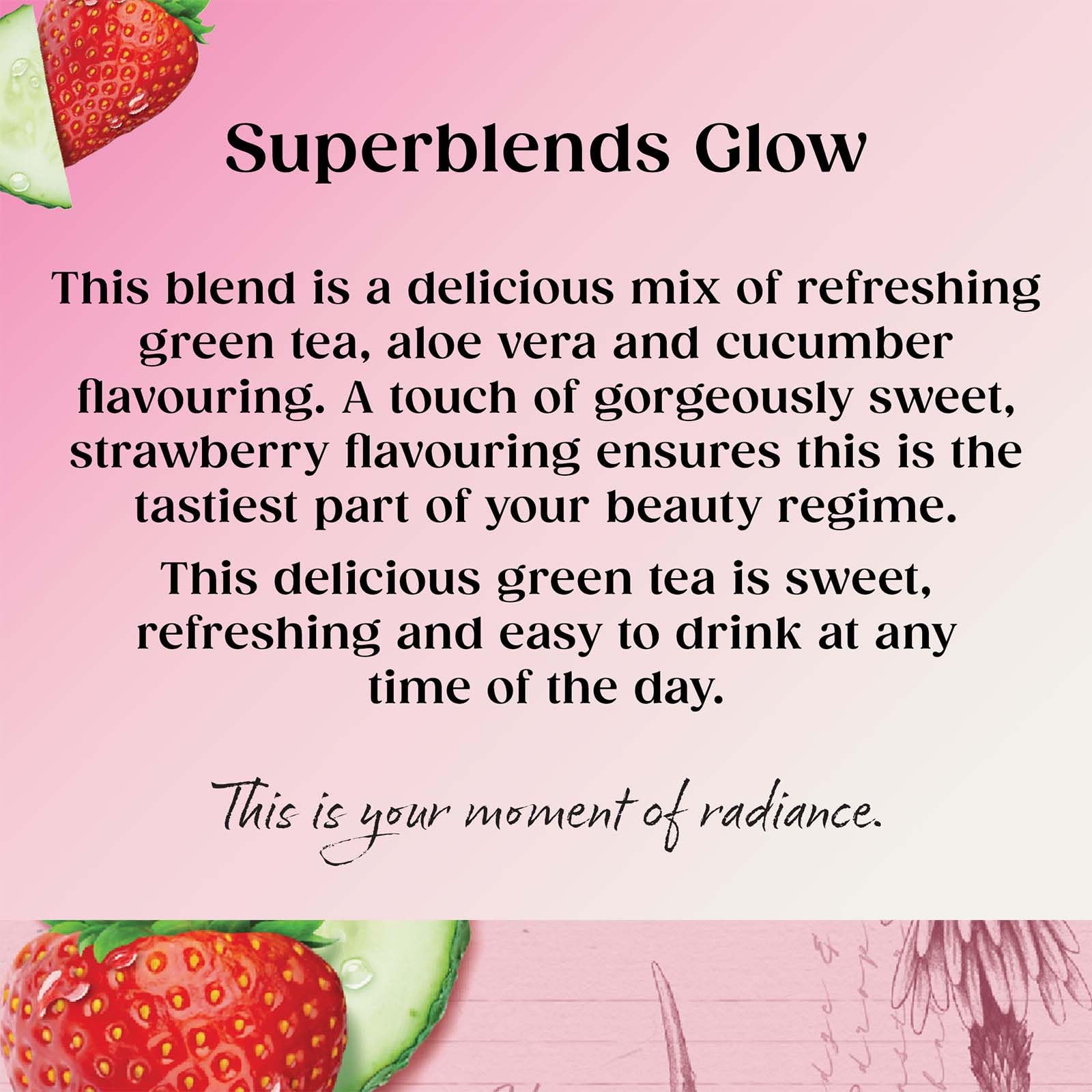 Twinings Superblends Glow Herbal Infusion with Strawberry, Cucumber, Green Tea & Aloe Vera (80 Teabags) 9
