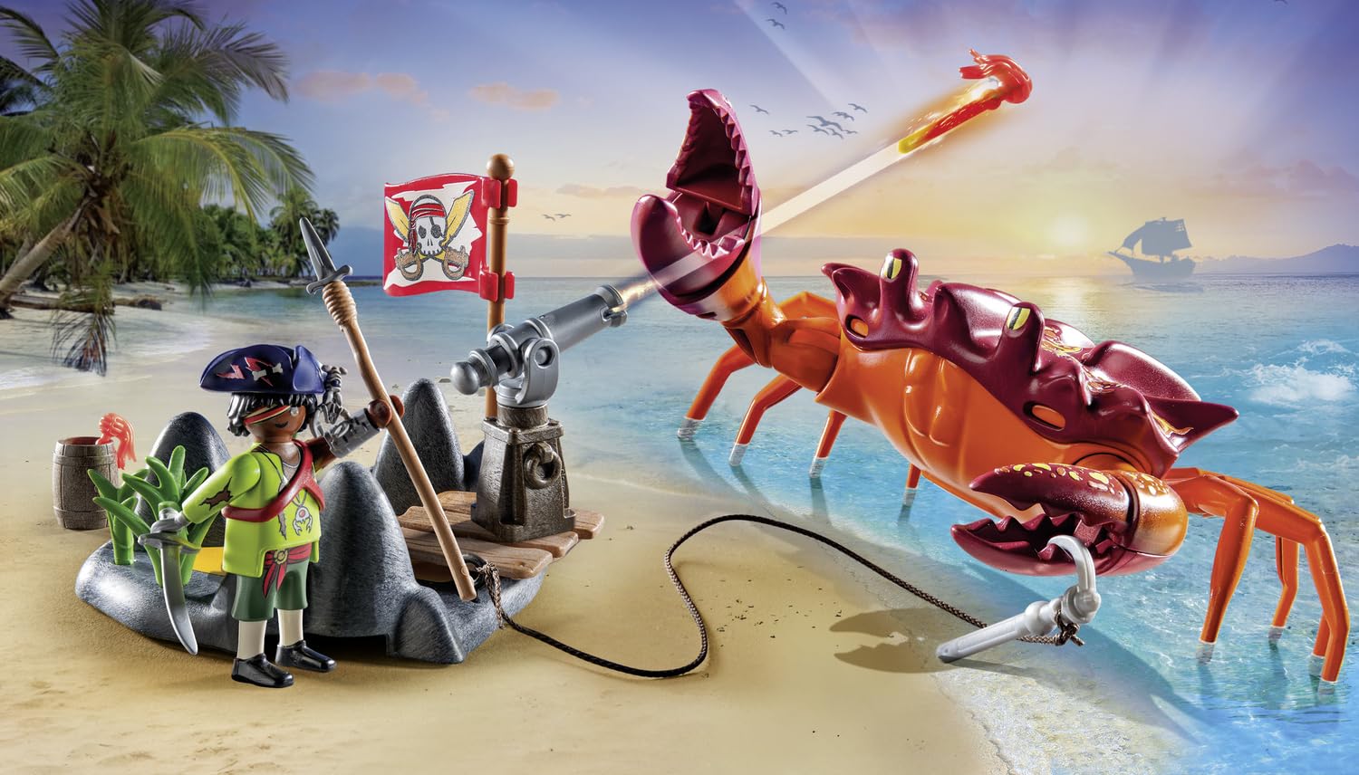 Playmobil 71532 Pirates: Battle with the Giant Crab - Fantasy Pirate Playset for Kids 4+ 7
